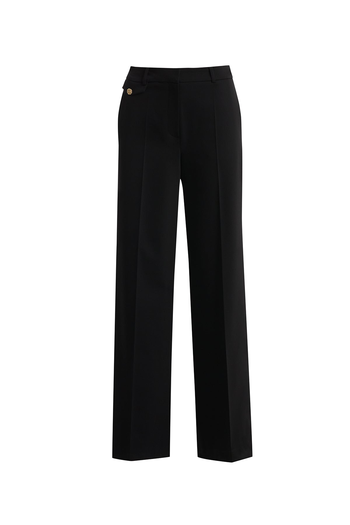 Black Trousers with Button Detail