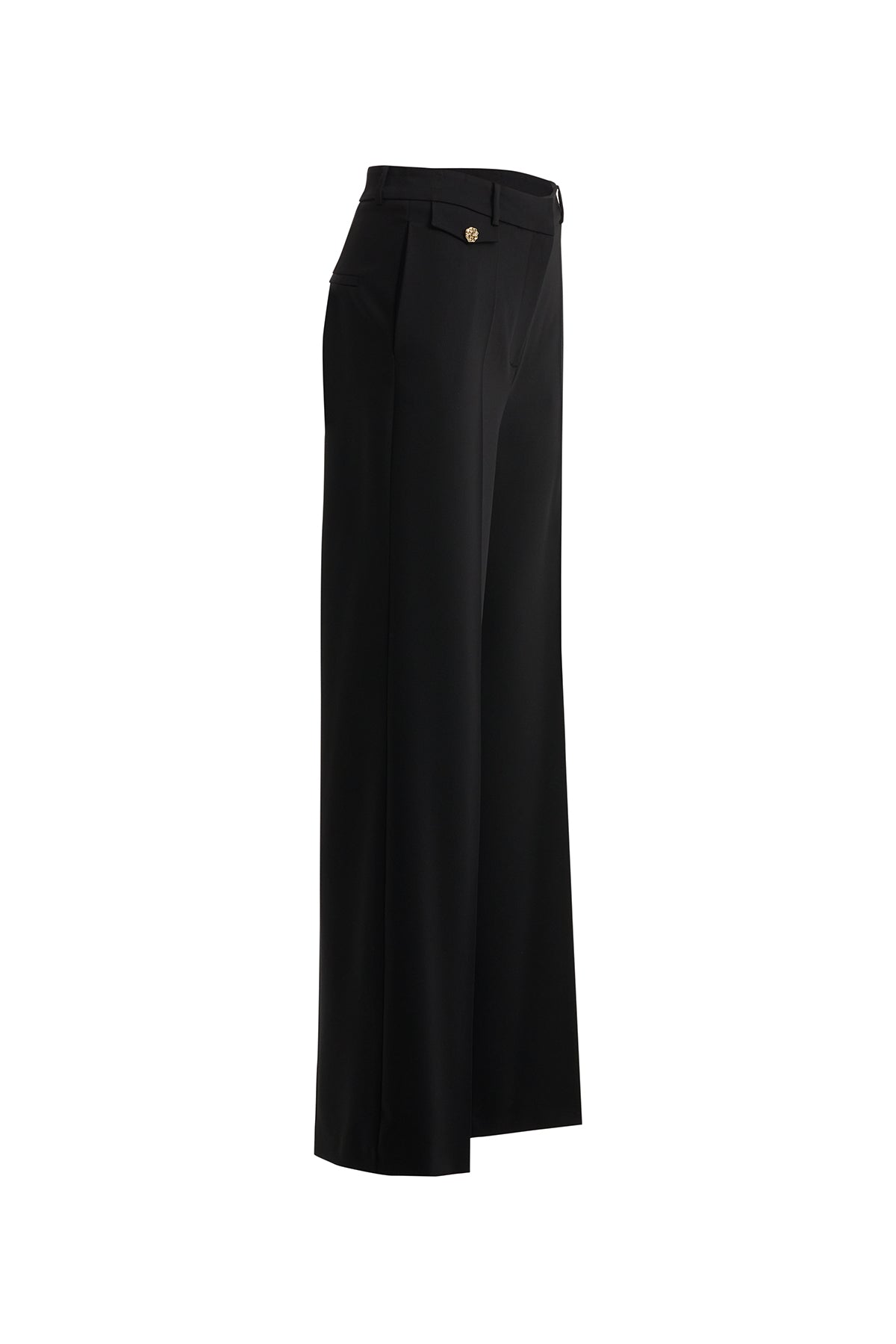Black Trousers with Button Detail
