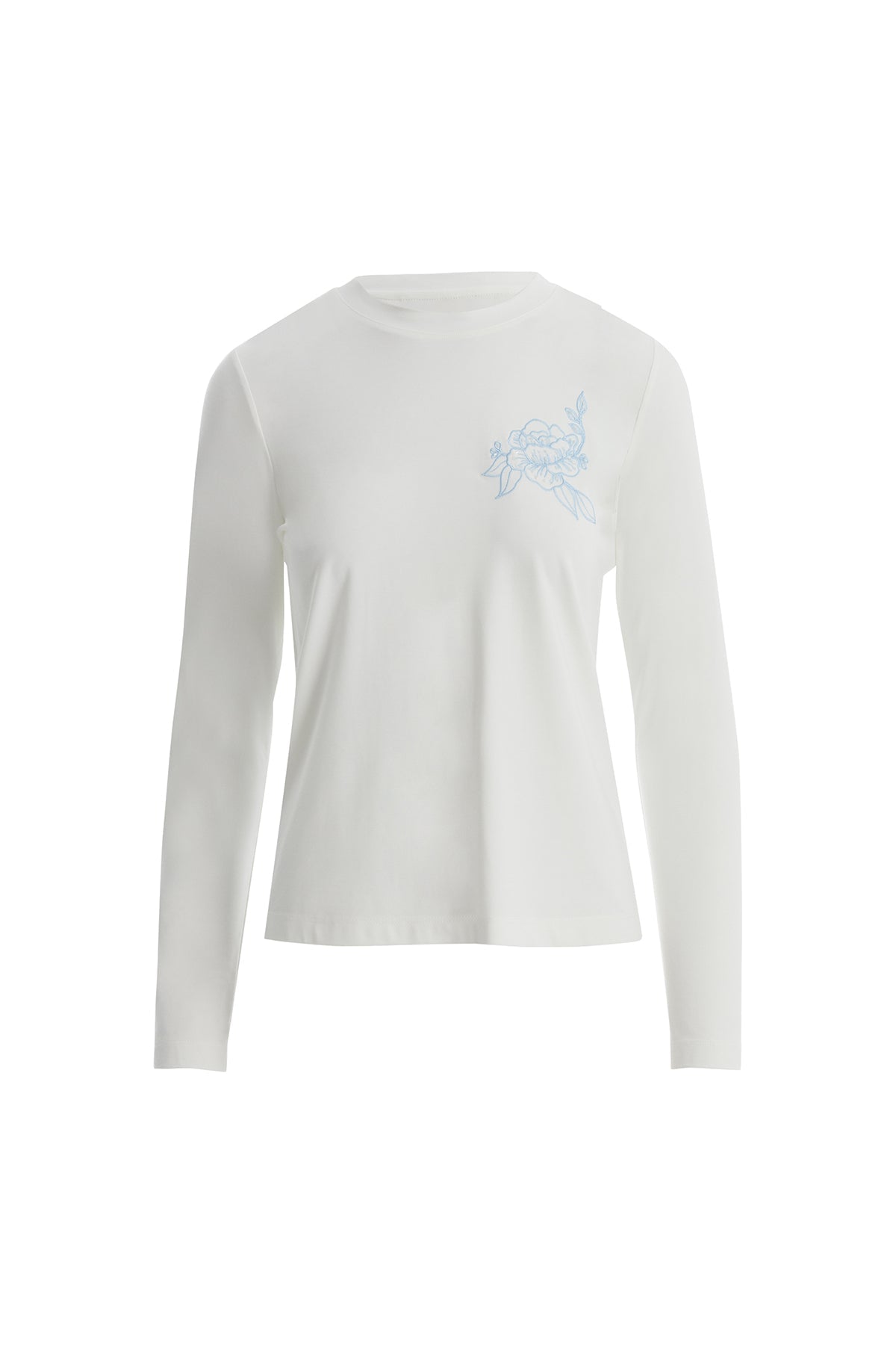 Ecru Long Sleeve Blouse with Floral Detail