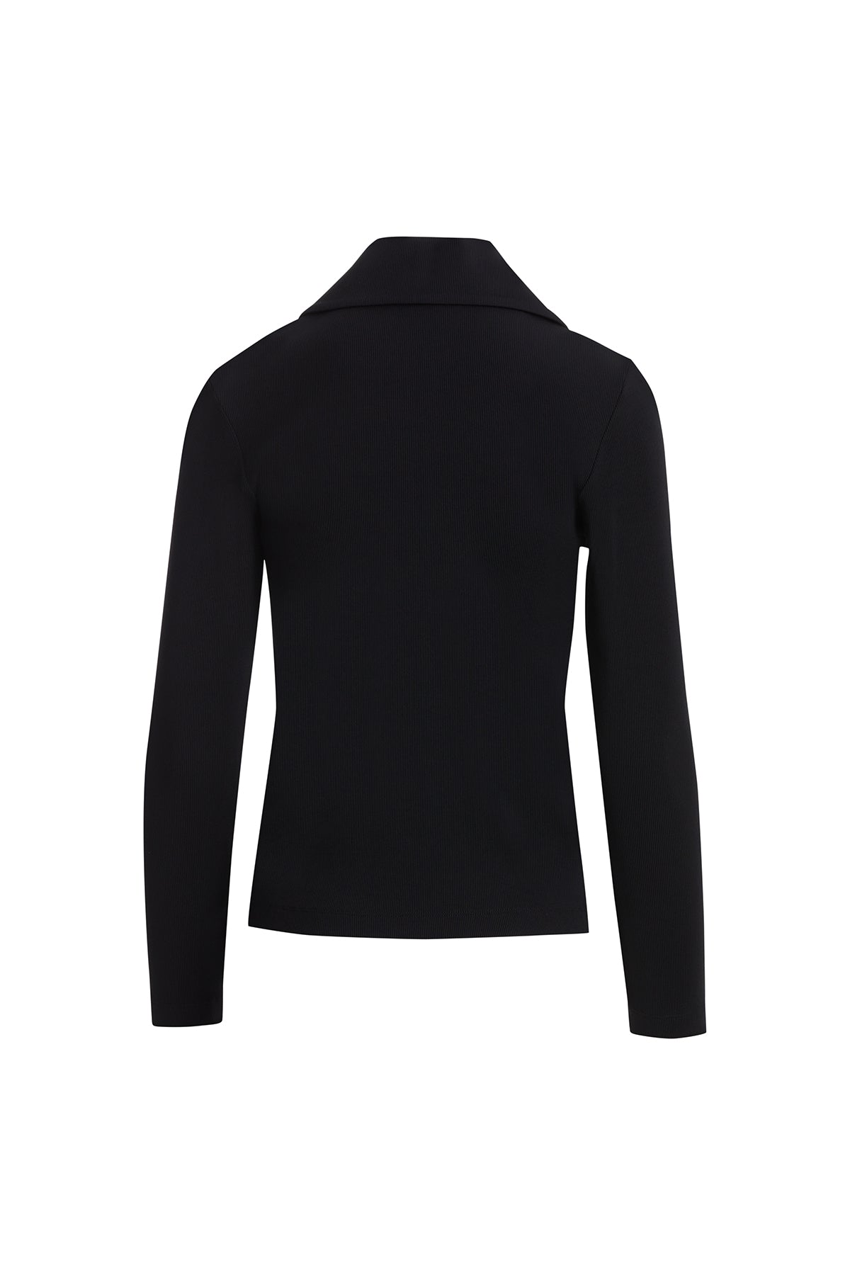 Black Long Blouse with Snap Detail