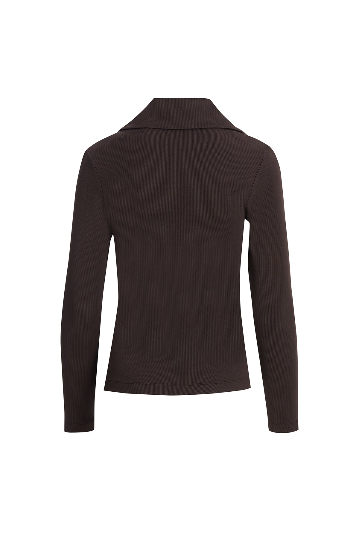 Brown Long Blouse with Snap Detail