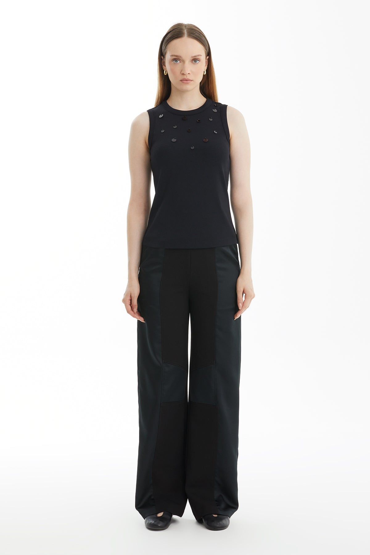 Black Sequin Detail Camisole