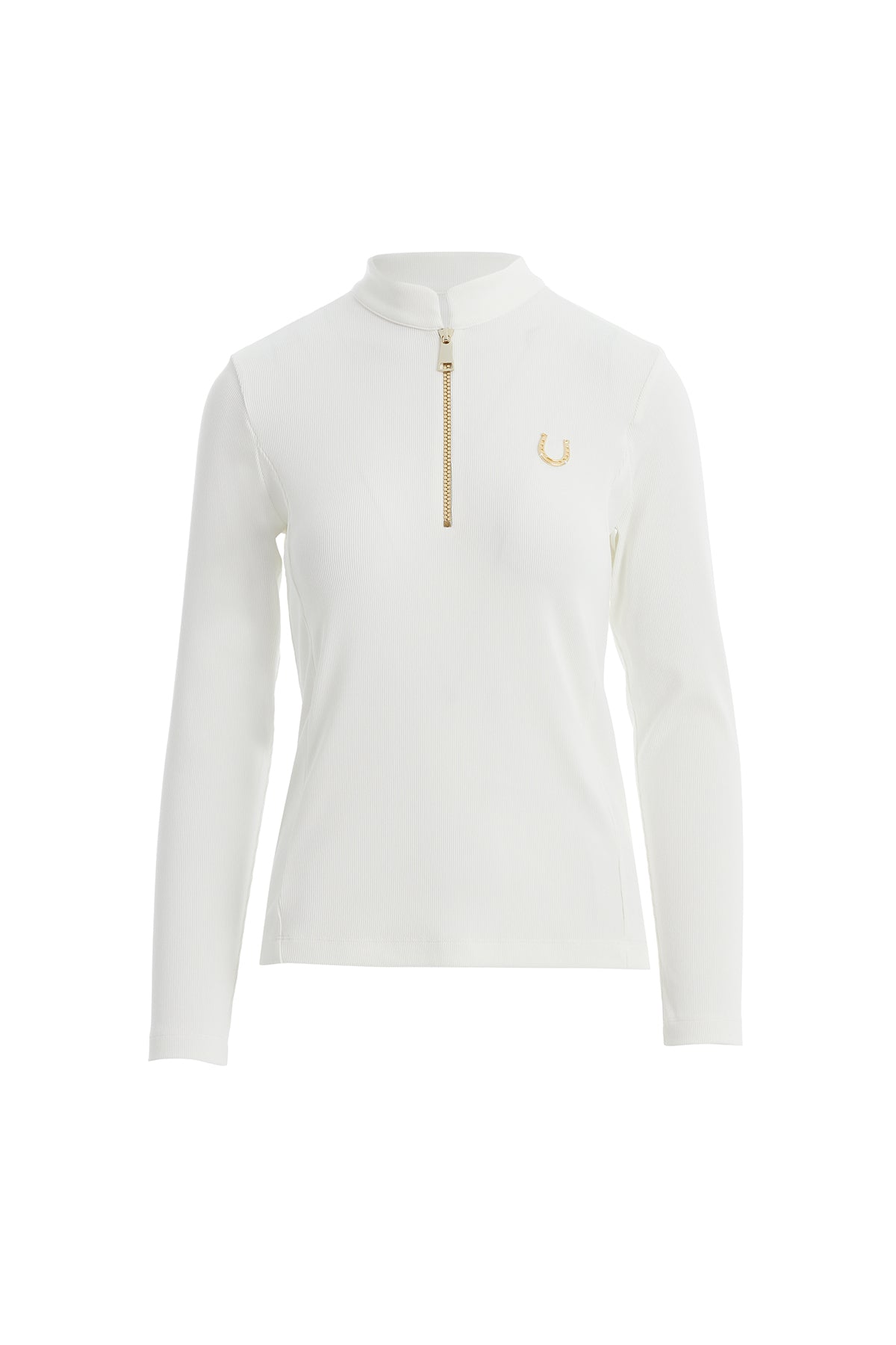 Ecru Zippered Blouse with Accessory