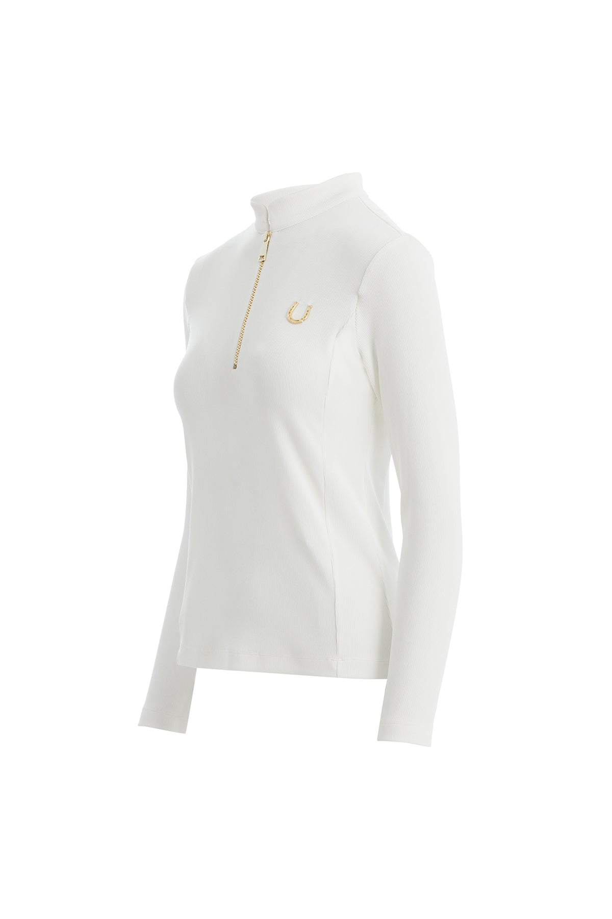 Ecru Zippered Blouse with Accessory