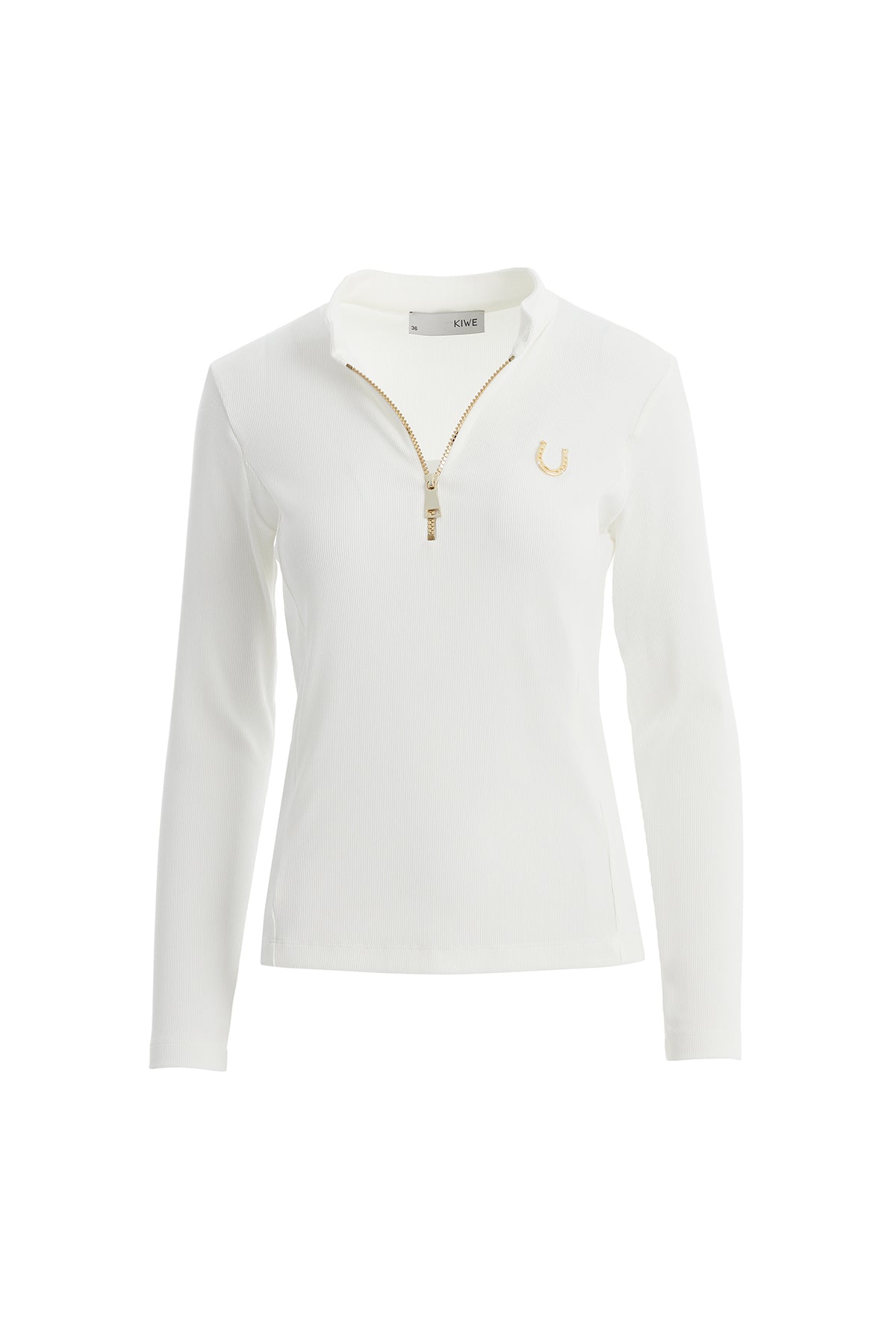 Ecru Zippered Blouse with Accessory