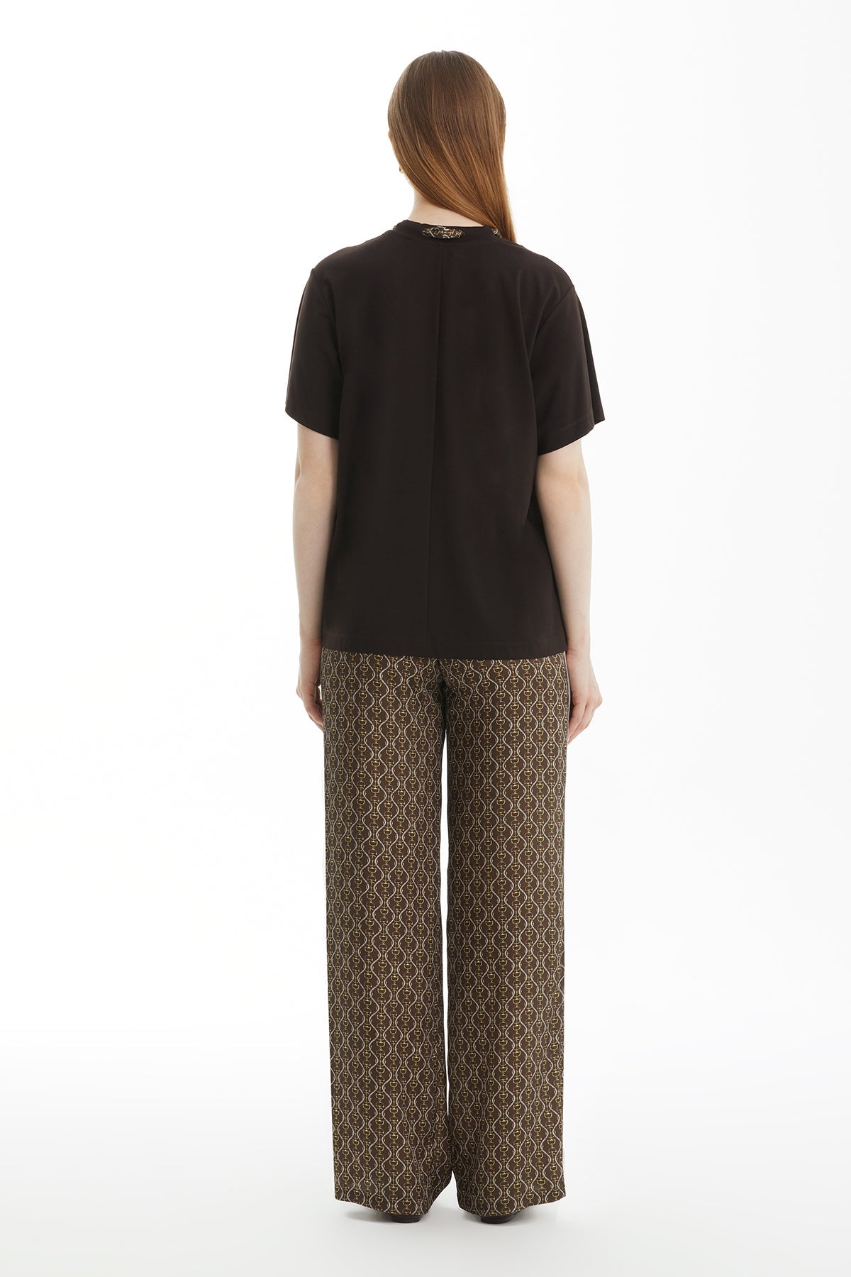 Brown T-Shirt with Scarf Accessory