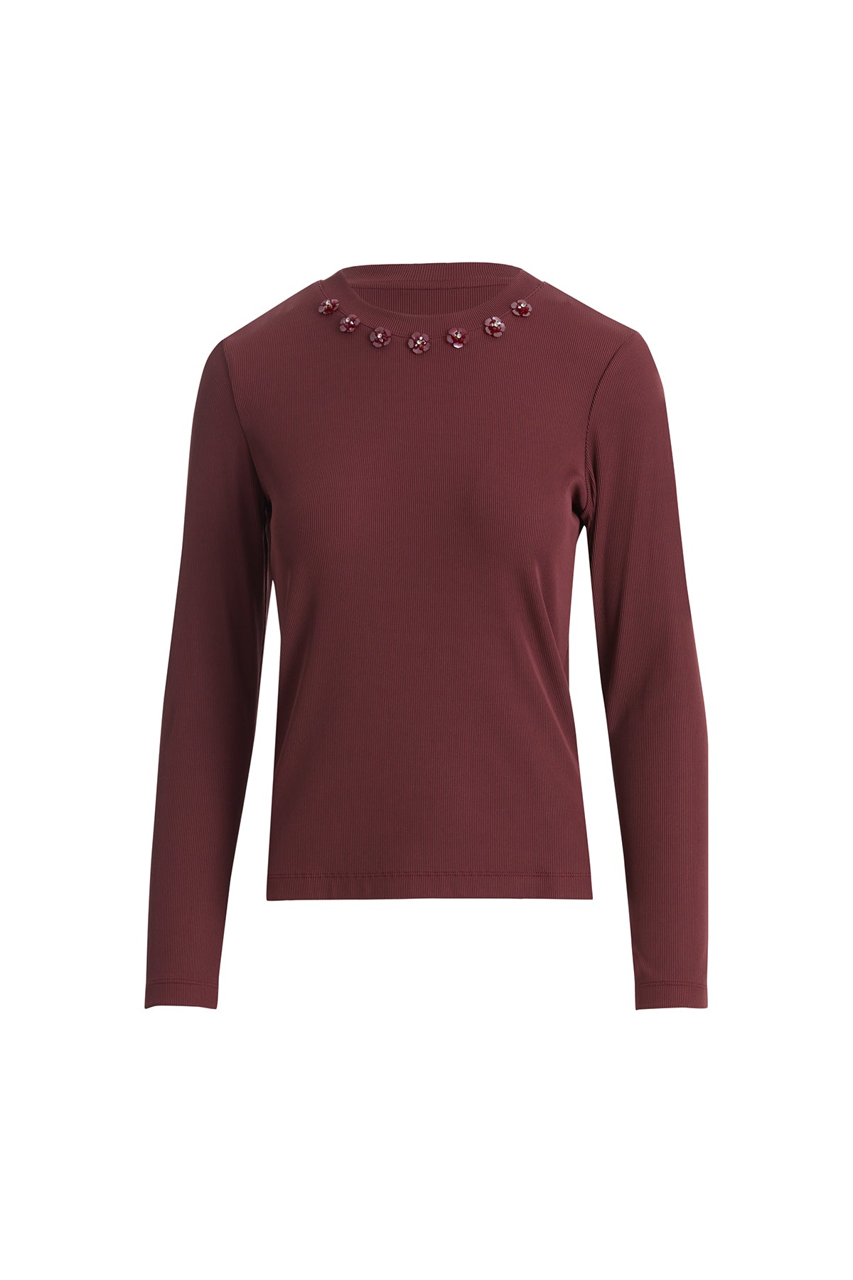 Red Hand Embroidered Collar Blouse