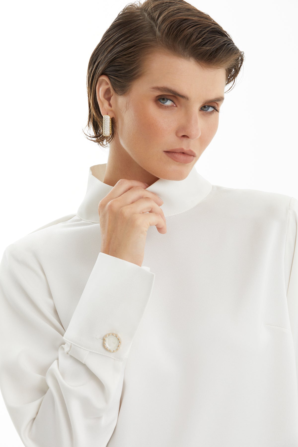 Ecru Turtleneck Blouse