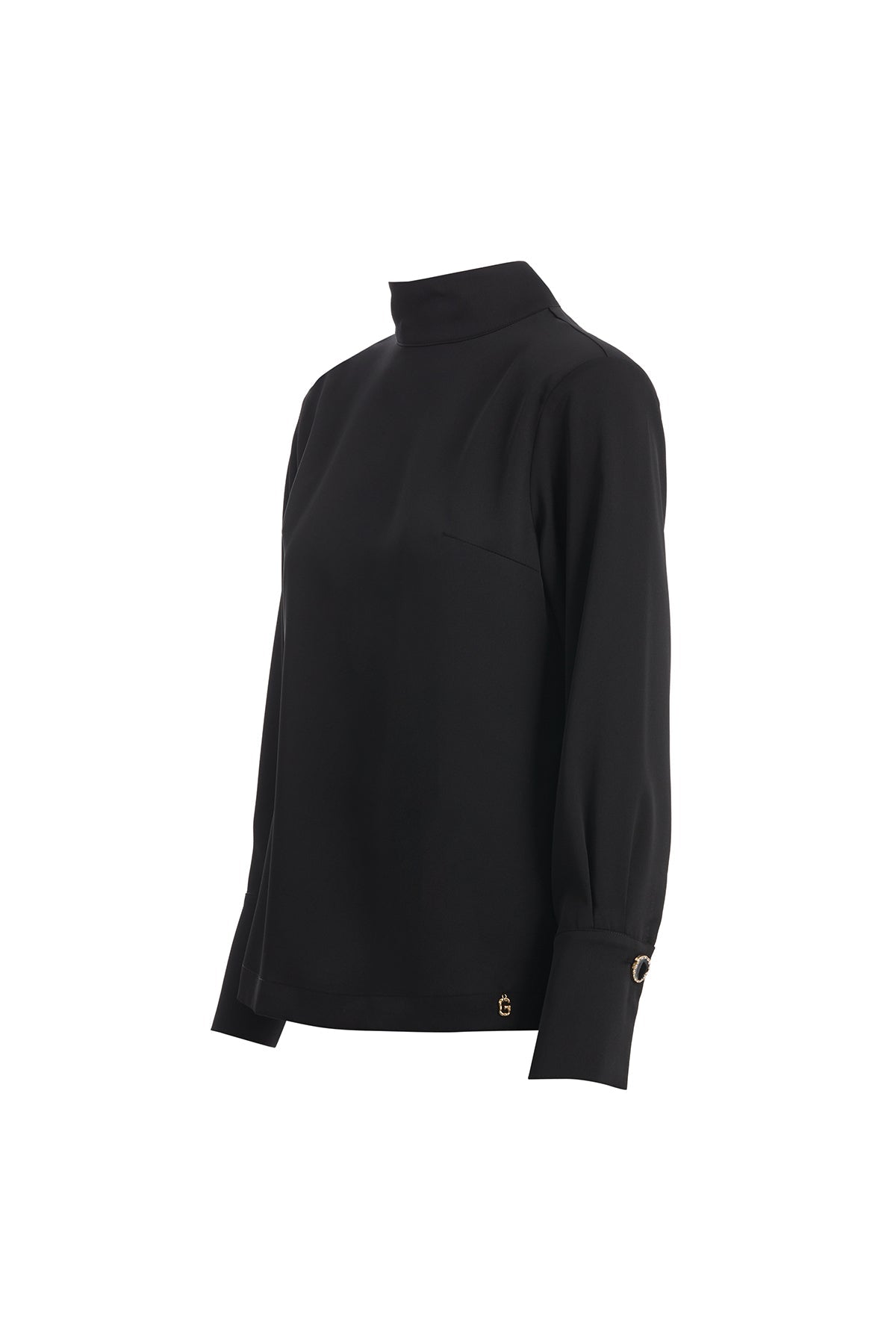 Black Turtleneck Blouse