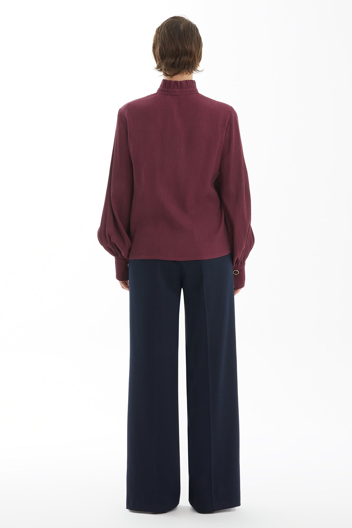 Red Tie Neck Blouse