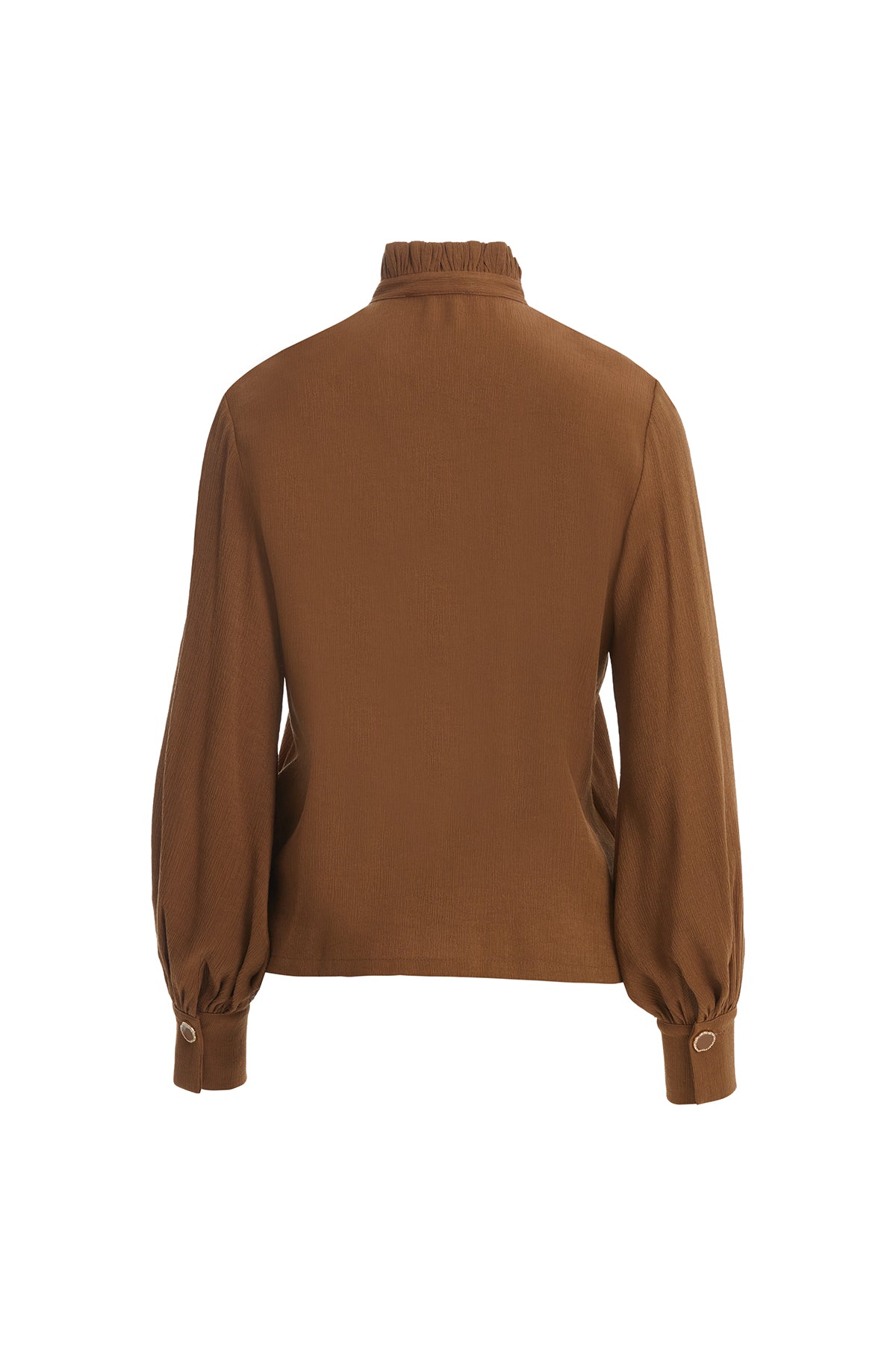 Brown Tie Neck Blouse