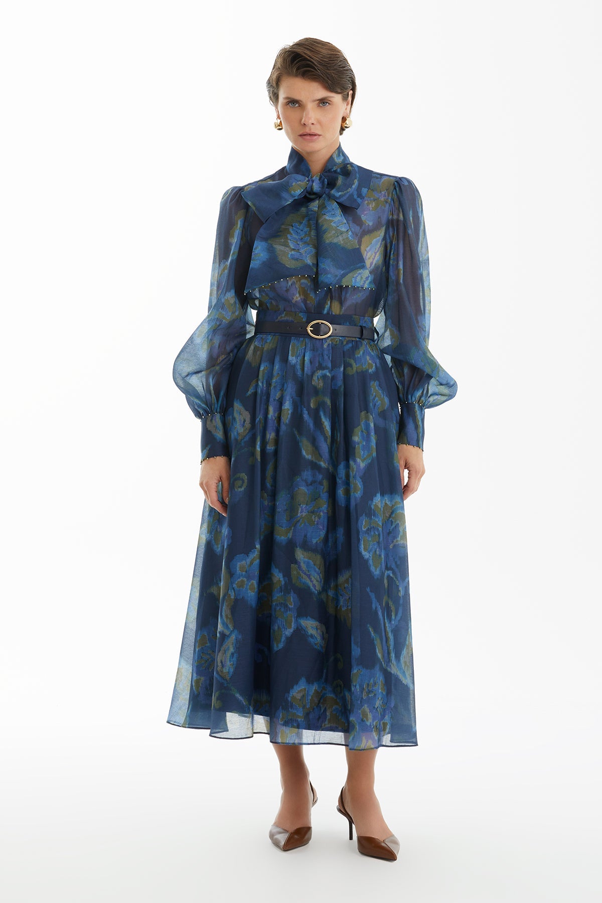 Patterned Flared Skirt