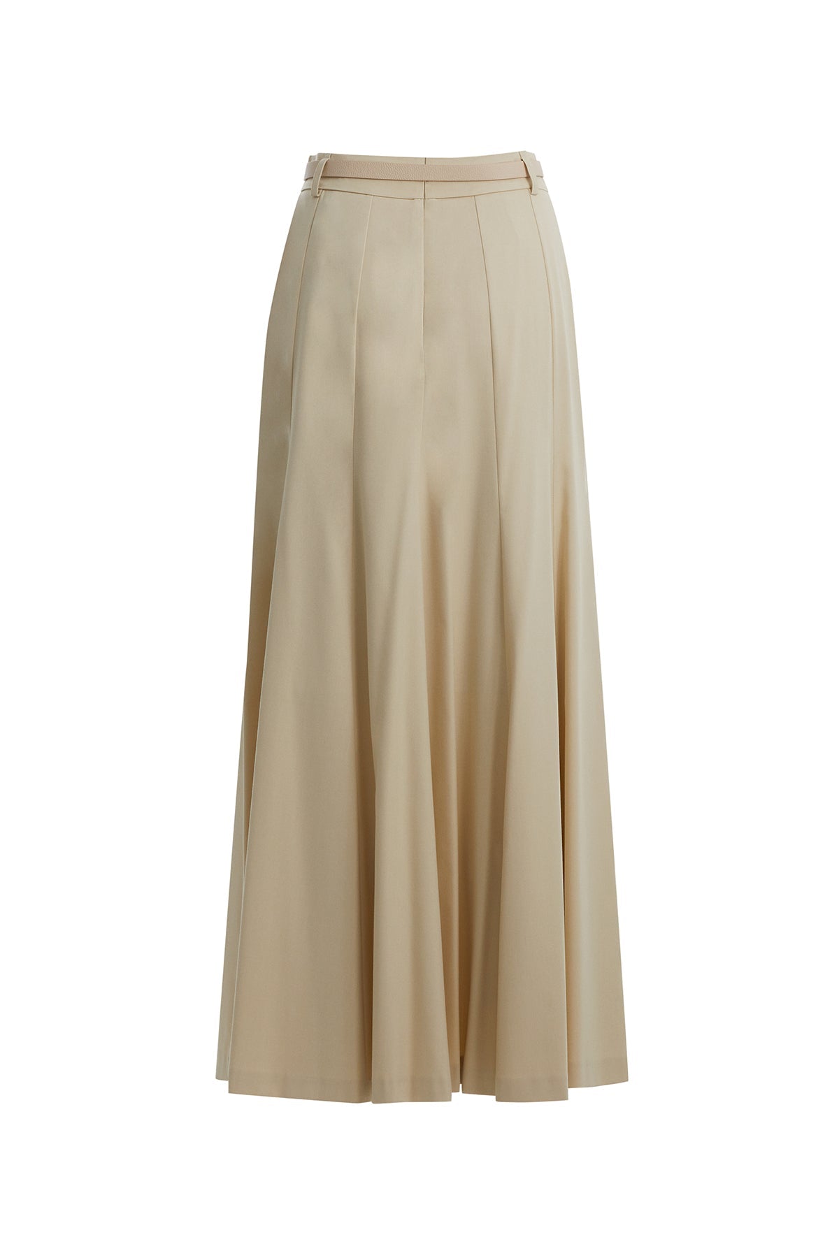 Ecru Godet Midi Skirt