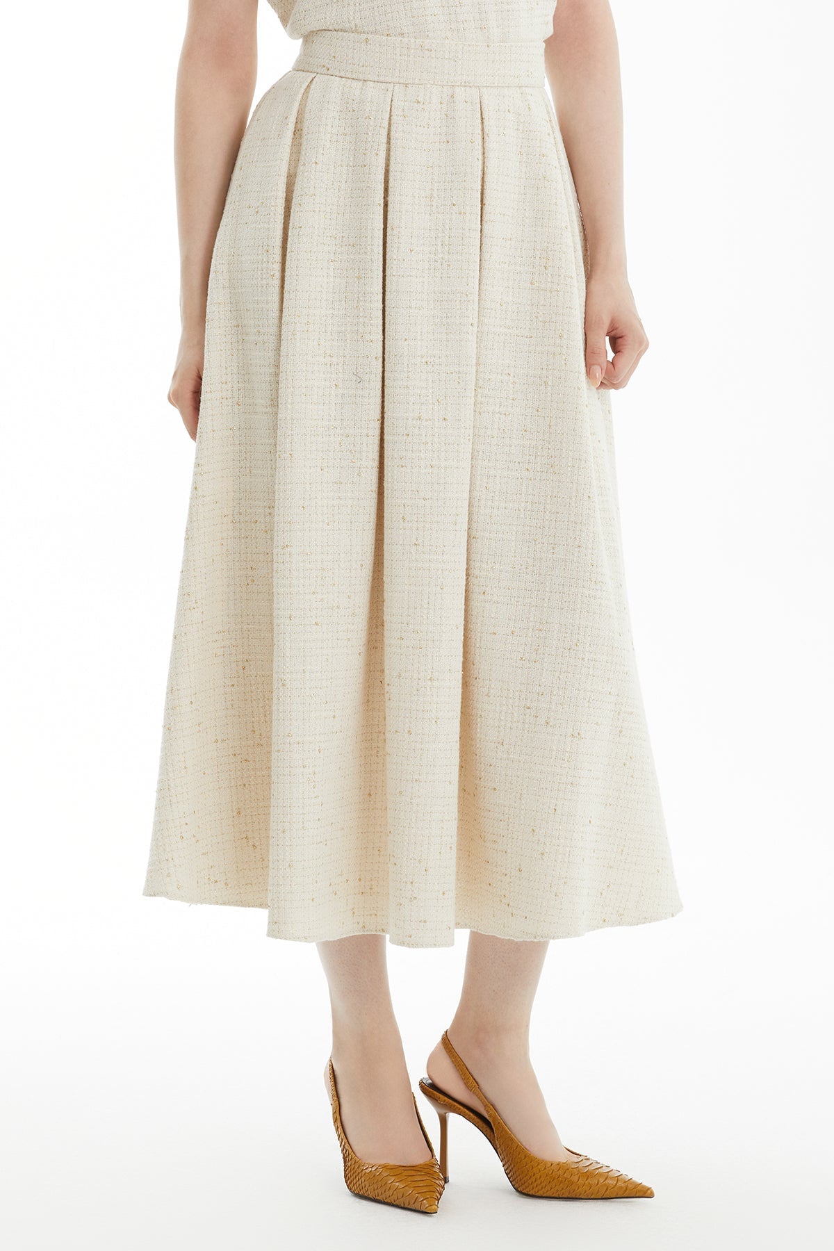 Ecru Midi Lace Skirt