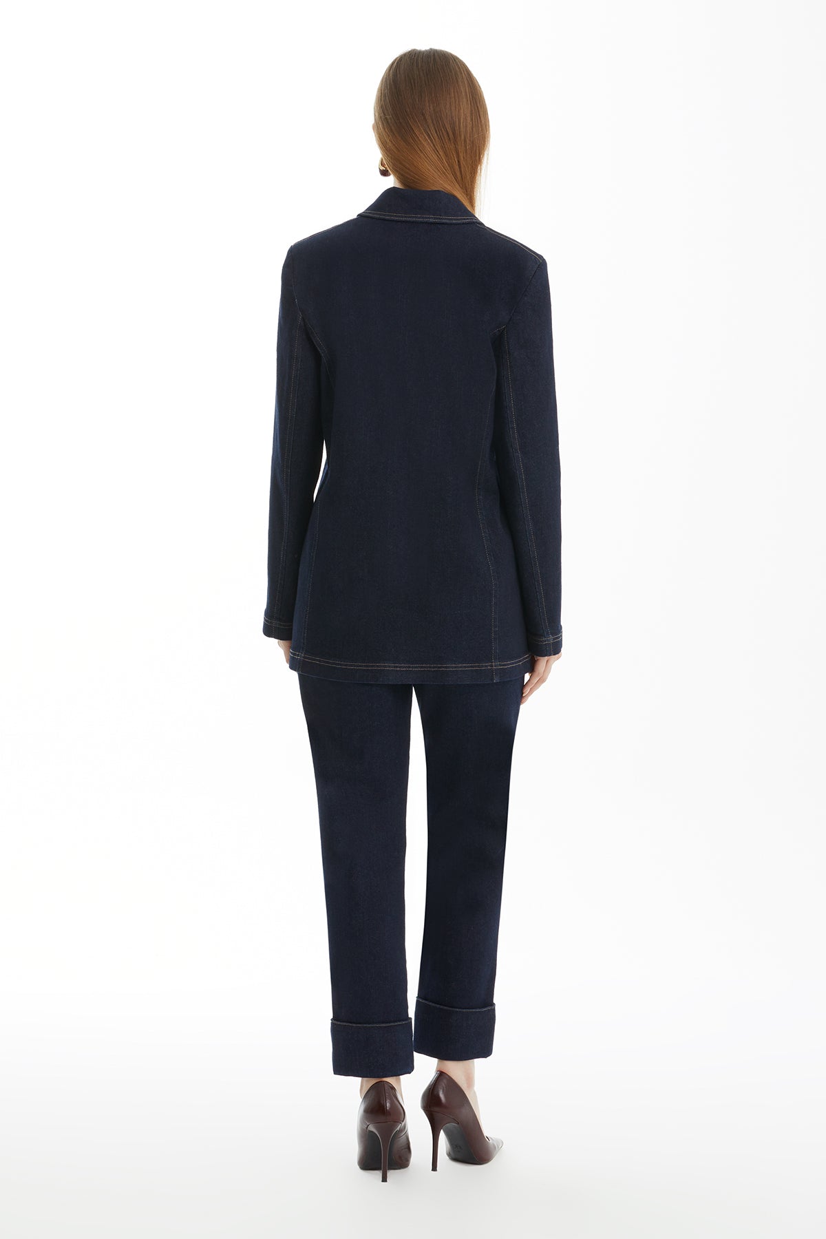 Dark Navy Mono-Closure Denim Jacket