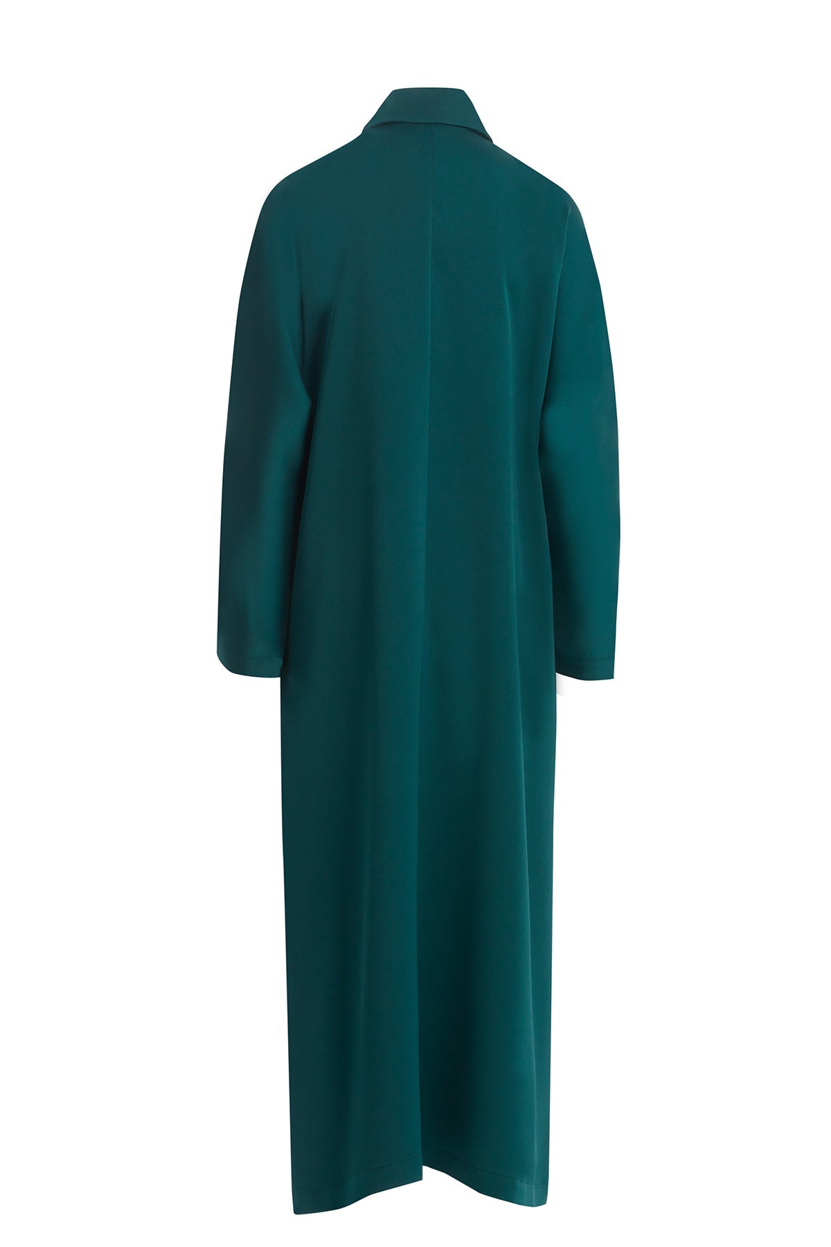 Green Shirt-Collar Maxi Dress