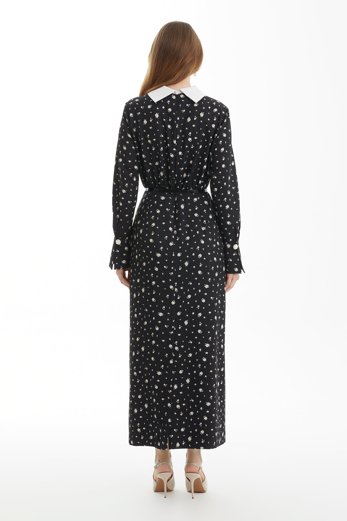 Black Removable White-Collar Dress
