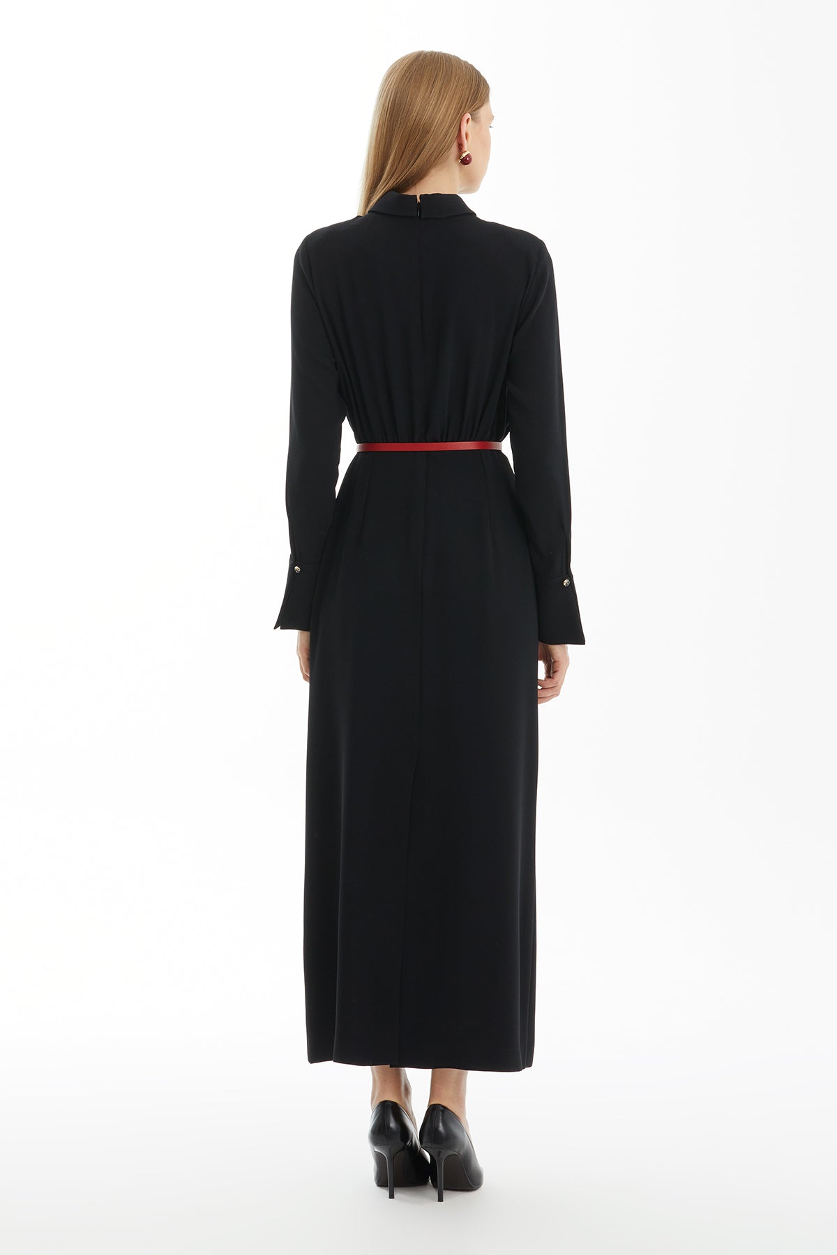 Embroidered Belted Embellished Dress