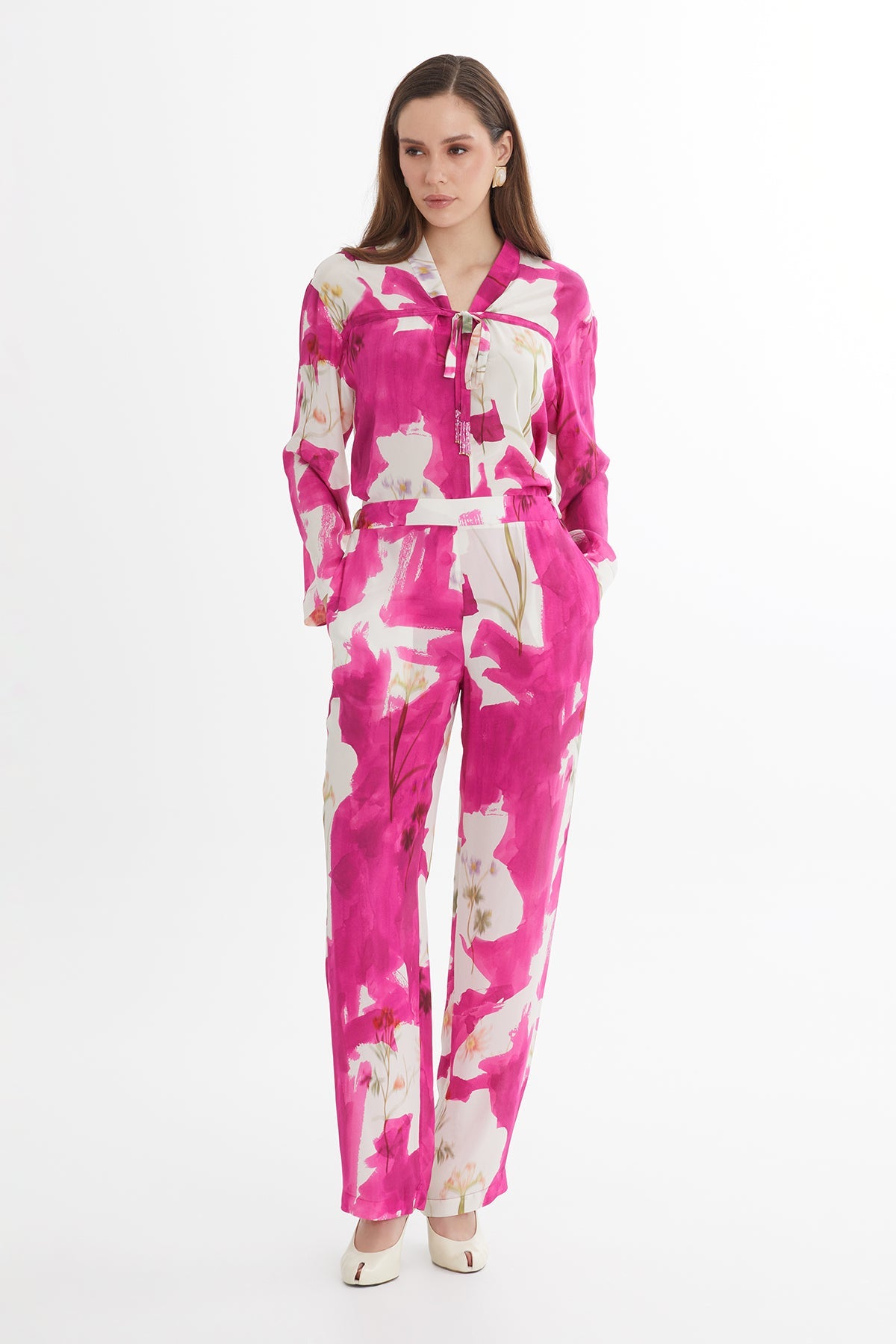 Elasticated Waist Printed Trousers