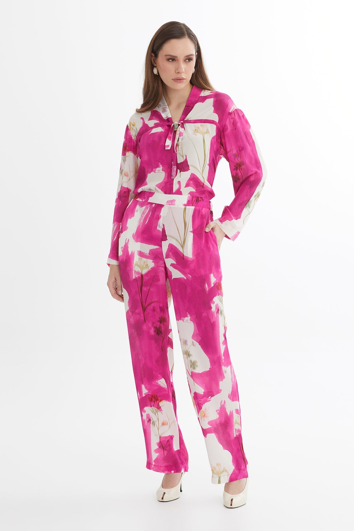 Elasticated Waist Printed Trousers