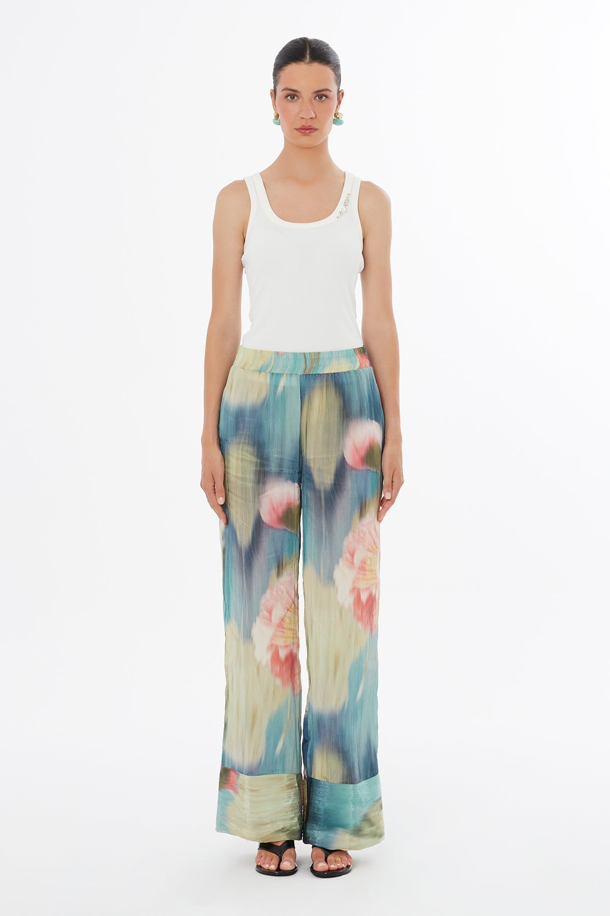 Relaxed Printed Drawstring Trousers