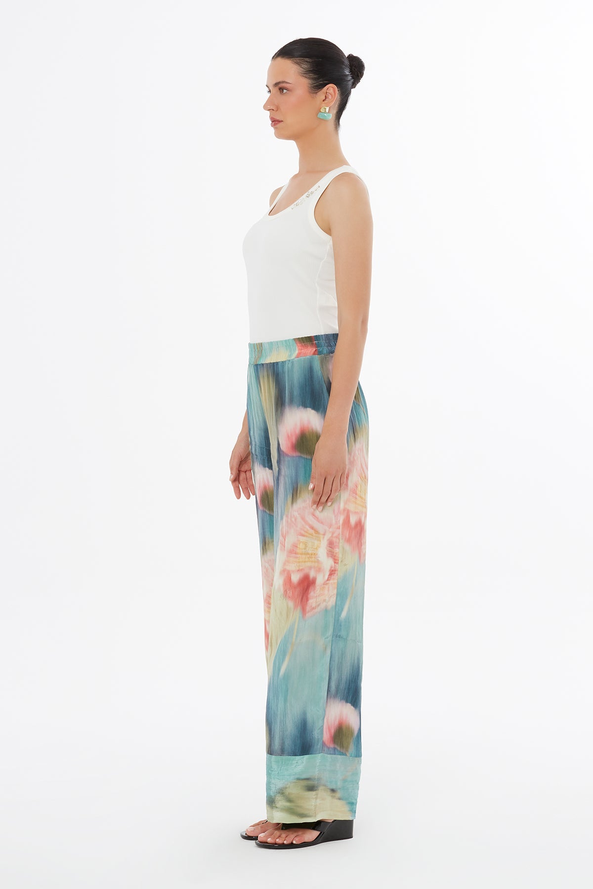 Relaxed Printed Drawstring Trousers