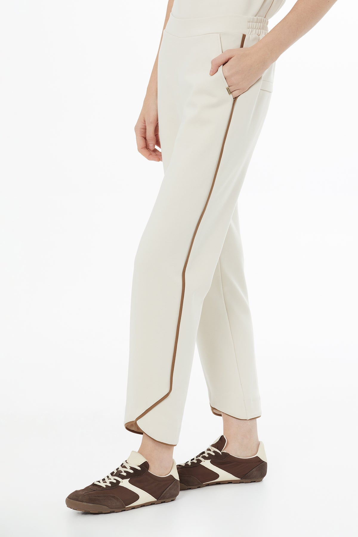 Beige Elasticated Waist Sweatpants