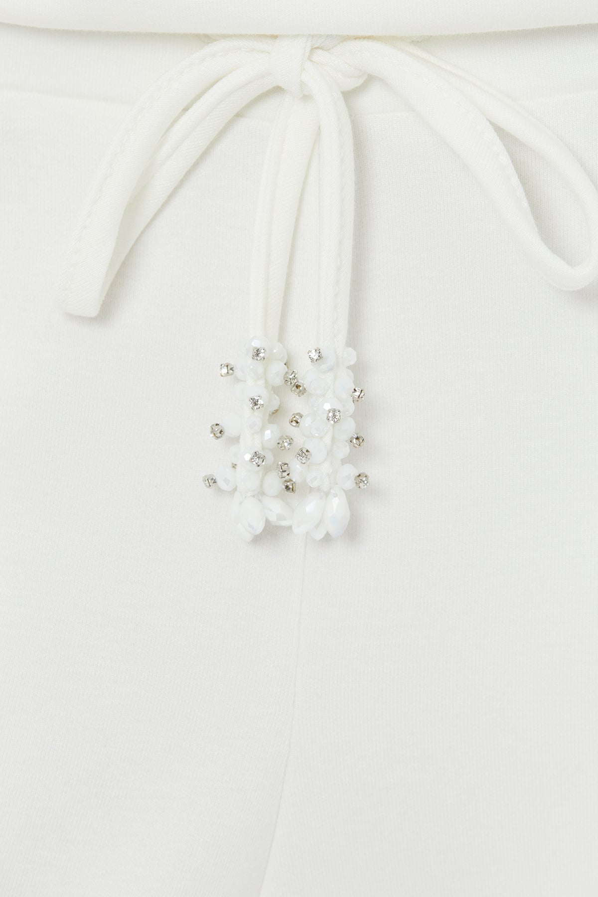 Ecru Tie Detail Straight-Leg Sweatpants