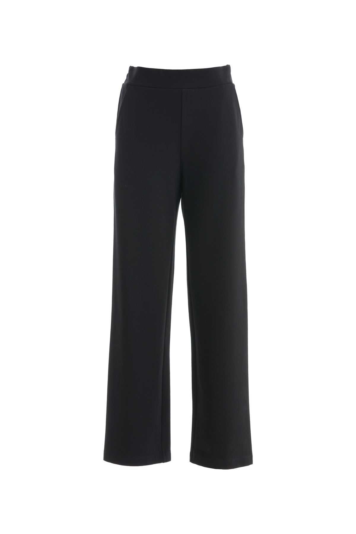 Black Embroidered Elastic Waist Sweatpants
