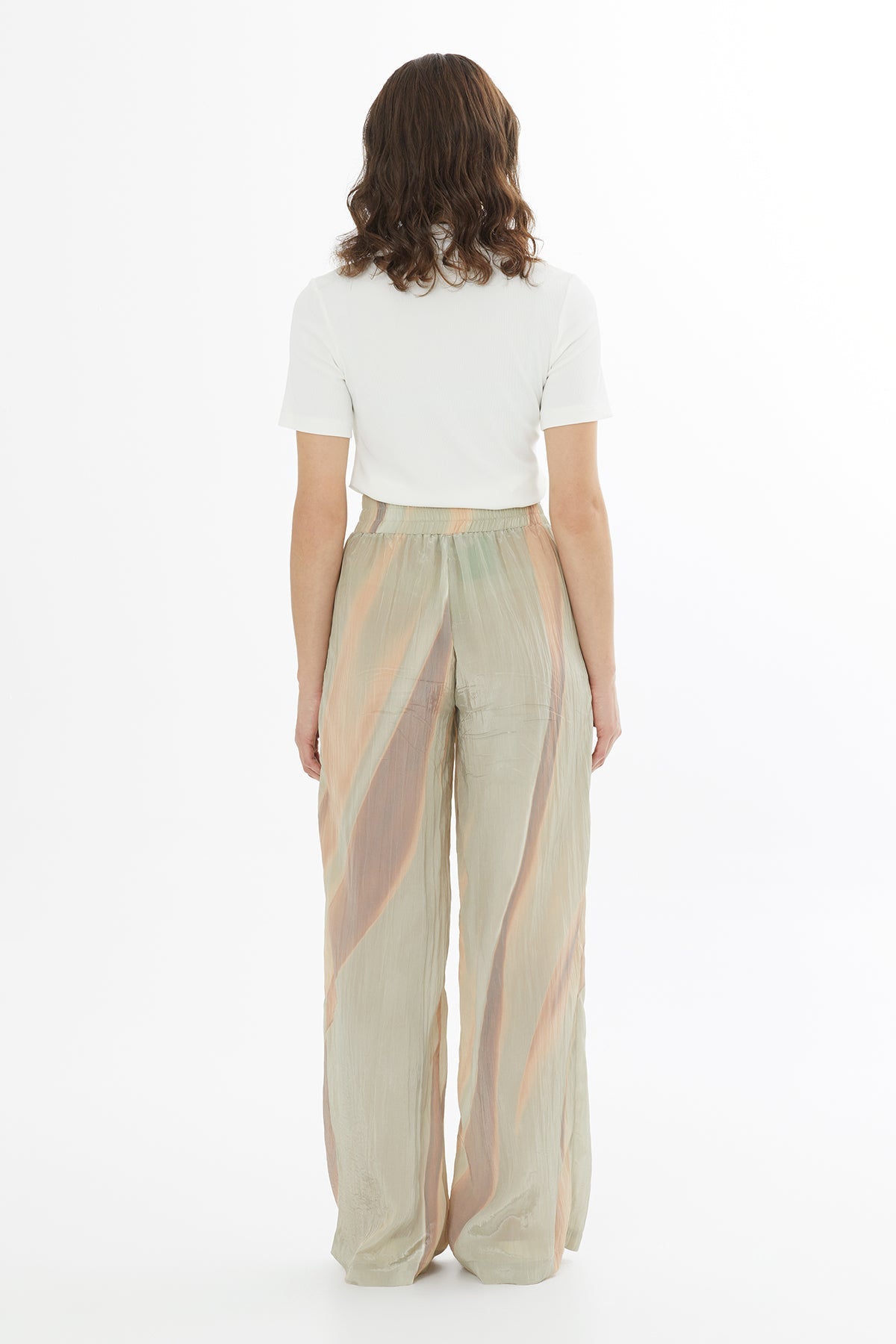 Printed Elastic Waist Trousers