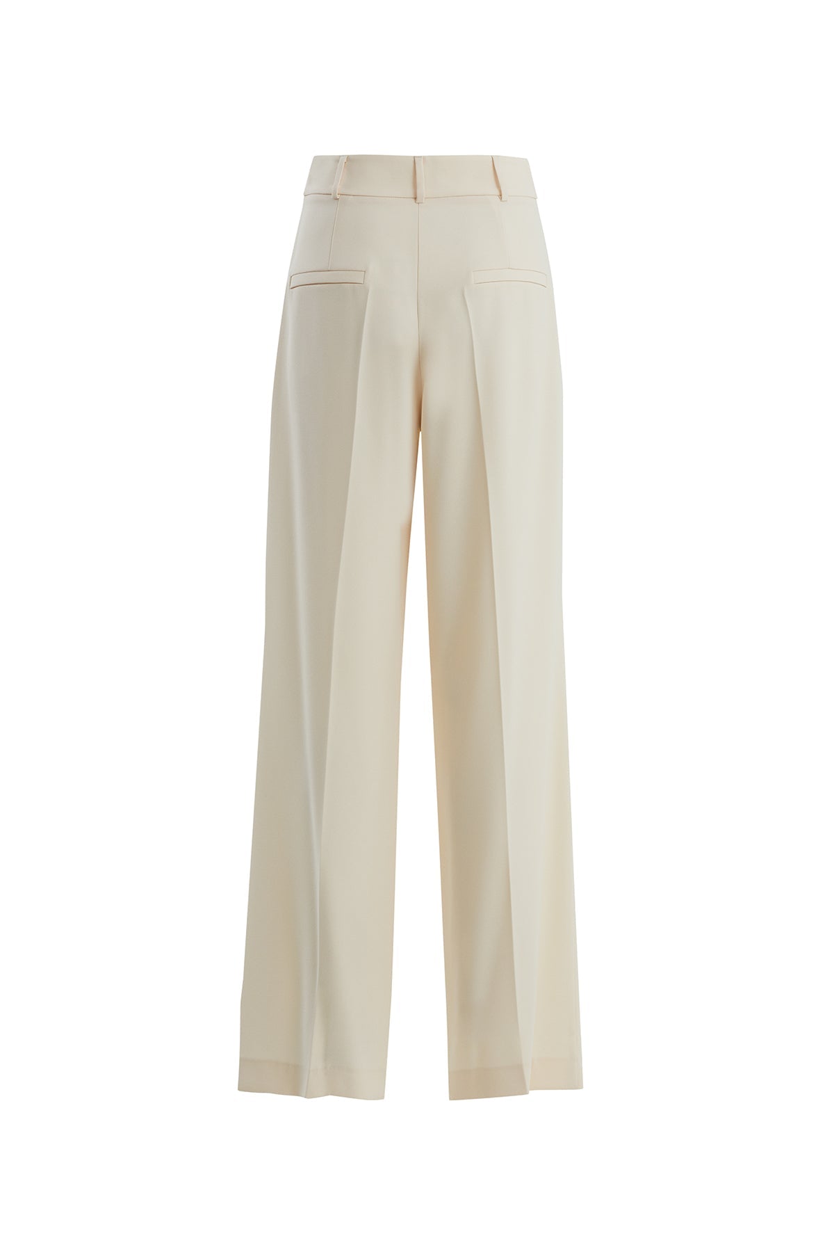 Beige Hook-and-Bar Closure Pants