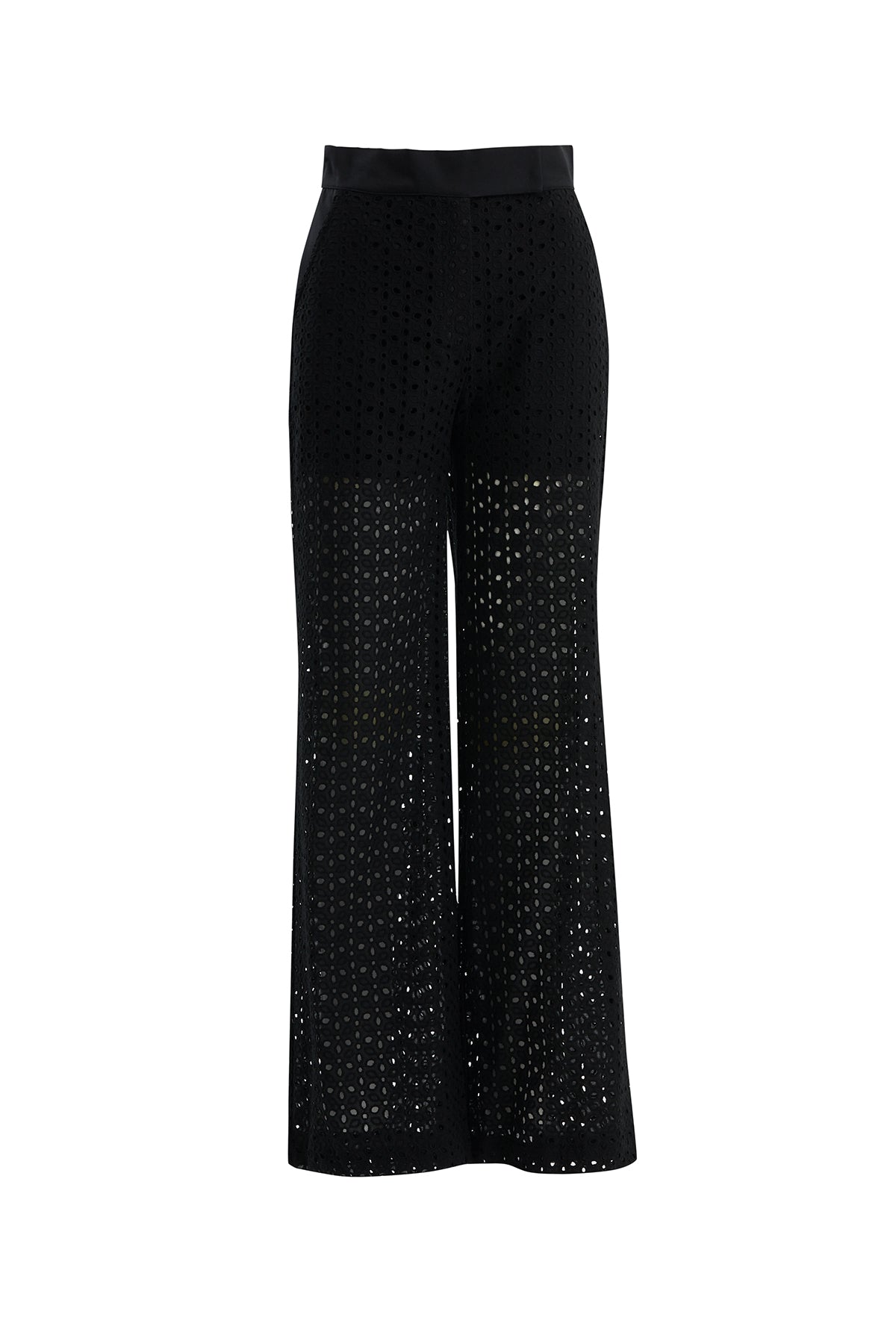 Black Sheer Detail Trousers