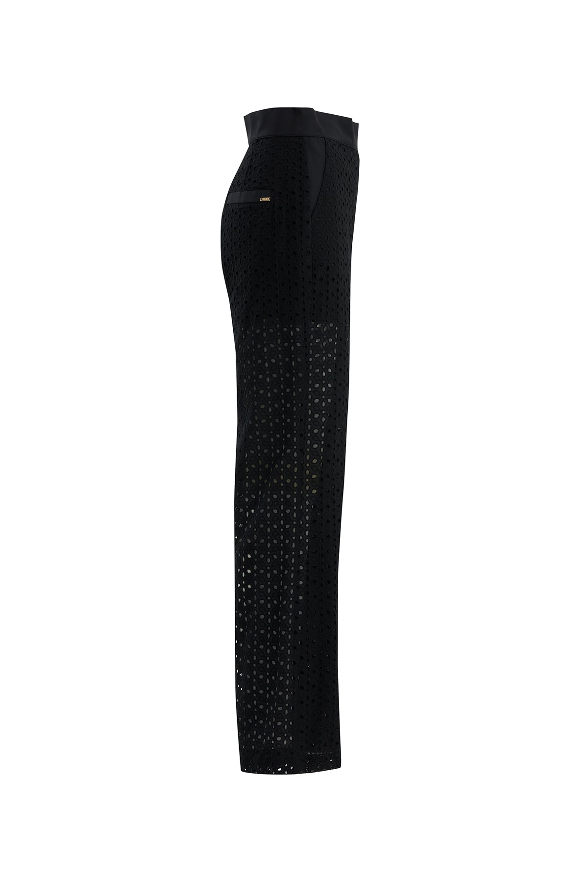 Black Sheer Detail Trousers