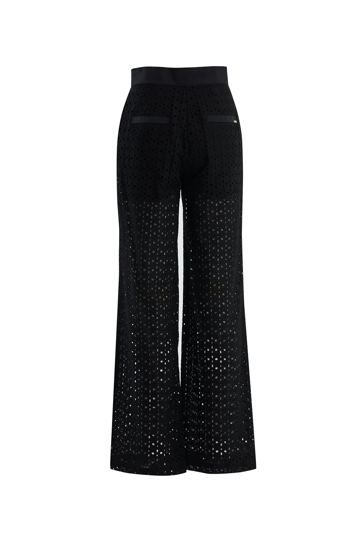Black Sheer Detail Trousers