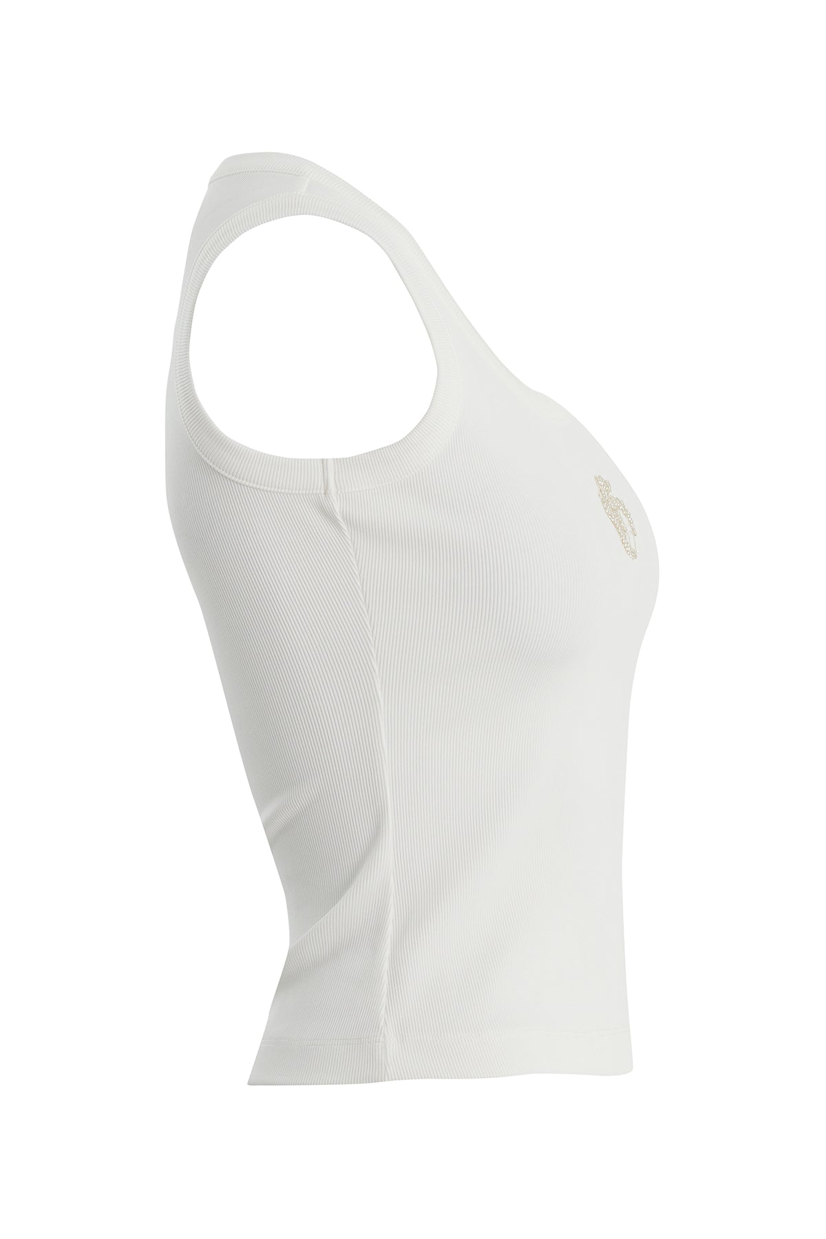 Ecru Embroidered Detail Tank Top