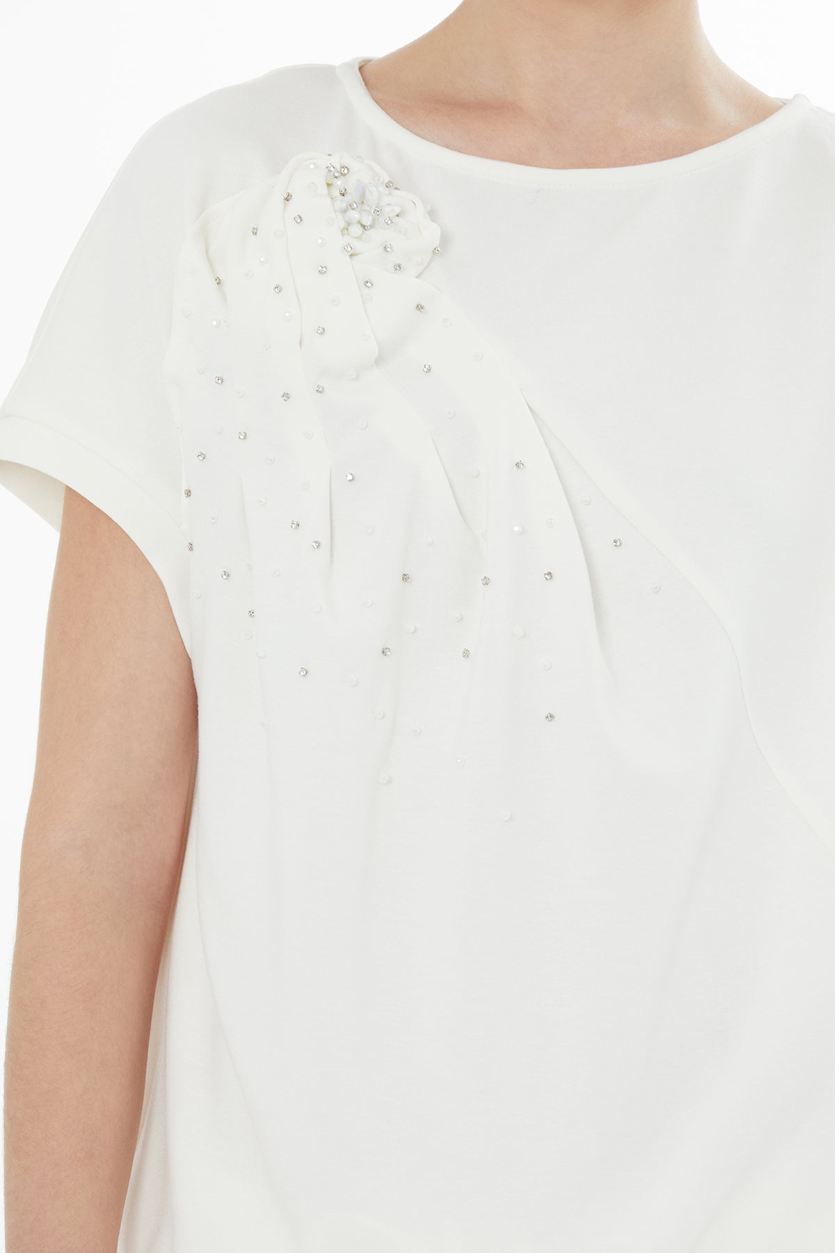 Ecru Rose Embroidered Blouse