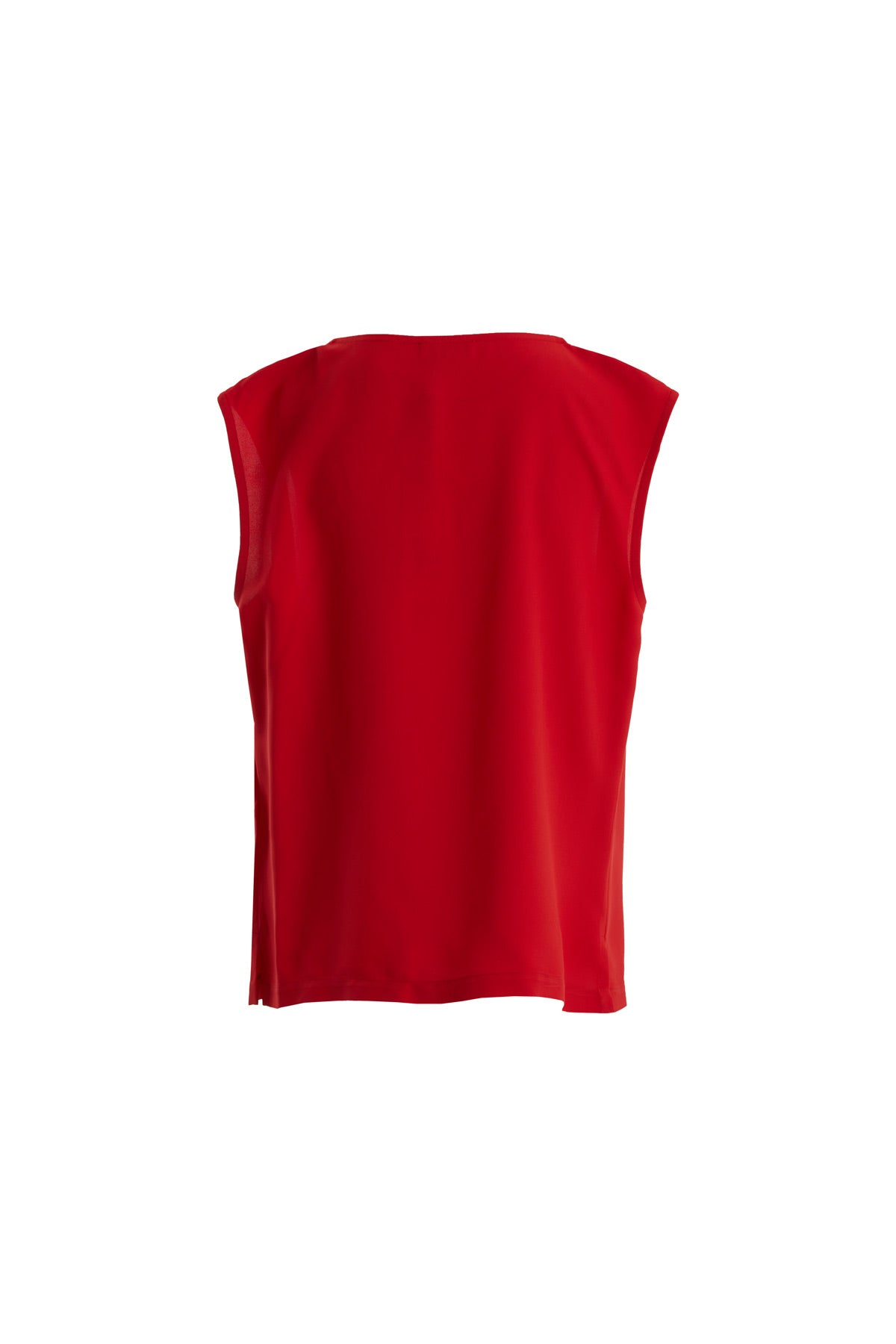 Red Draped Neck Blouse