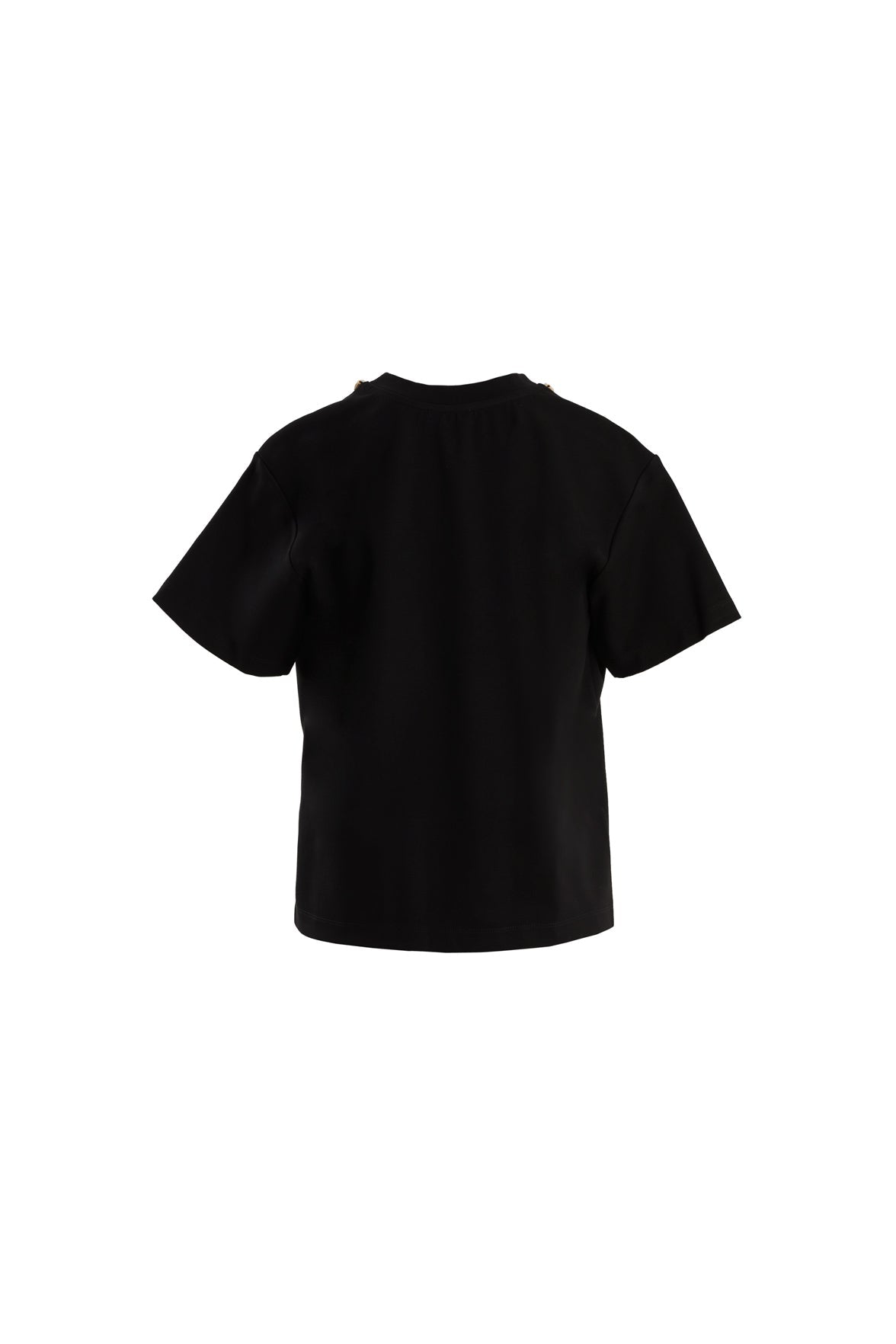 Black Topstitched Embroidered T-Shirt