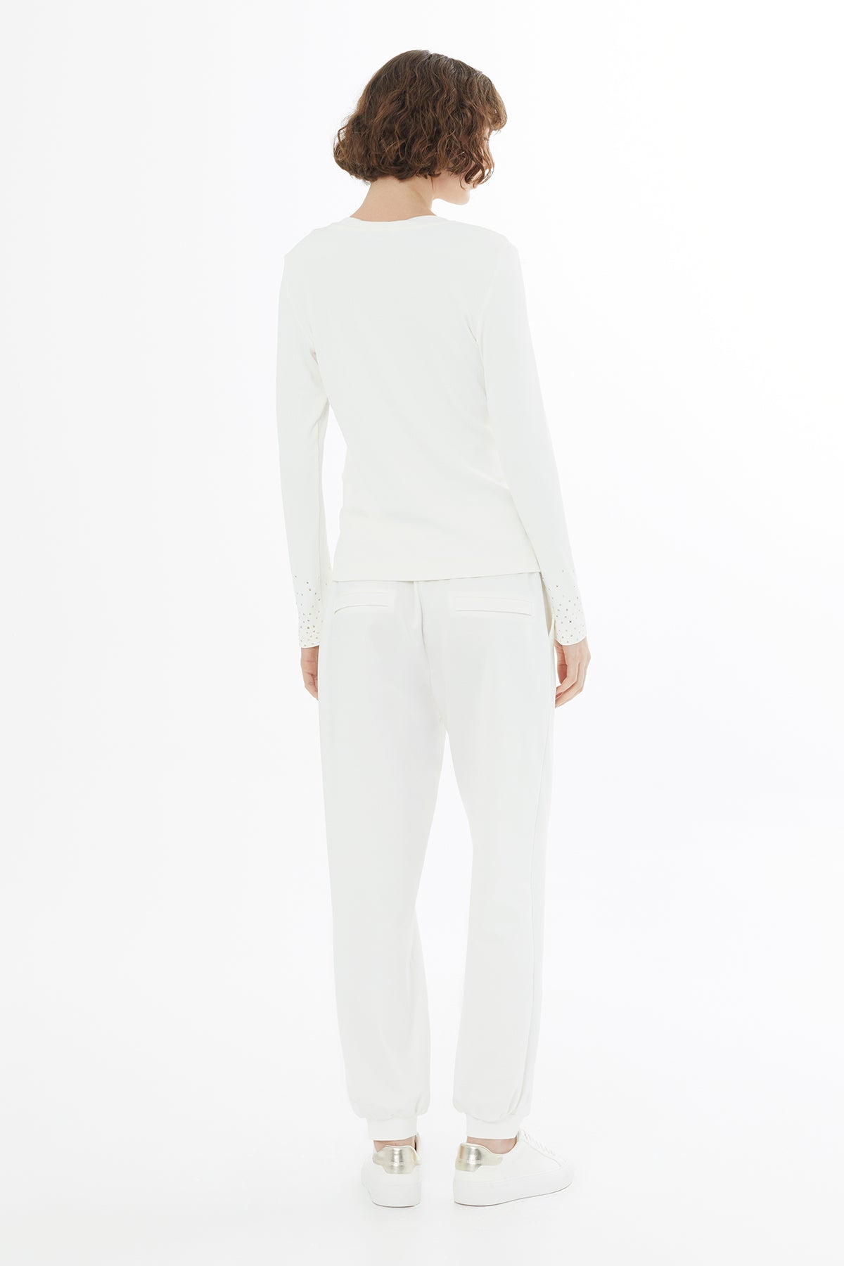 Ecru Crystal Appliqué Detail Blouse