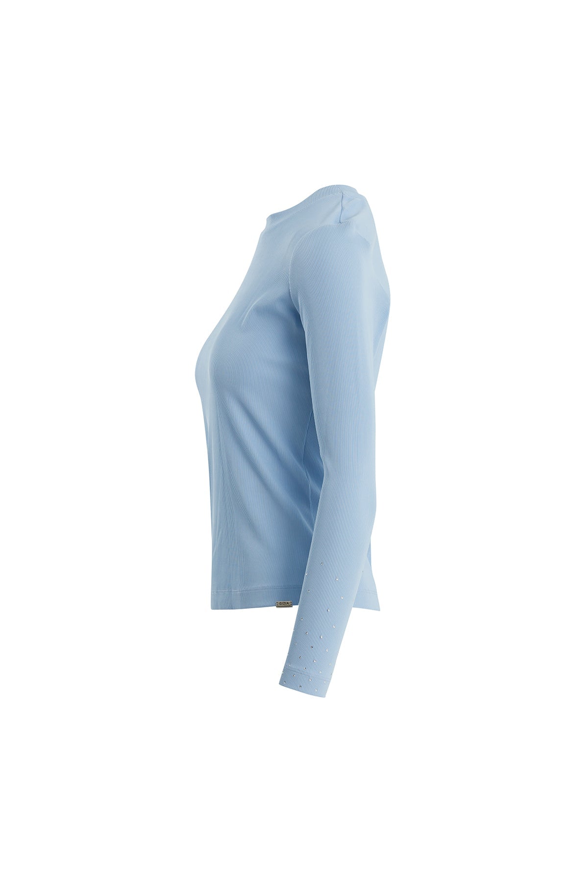 Blue Crystal Appliqué Detail Blouse