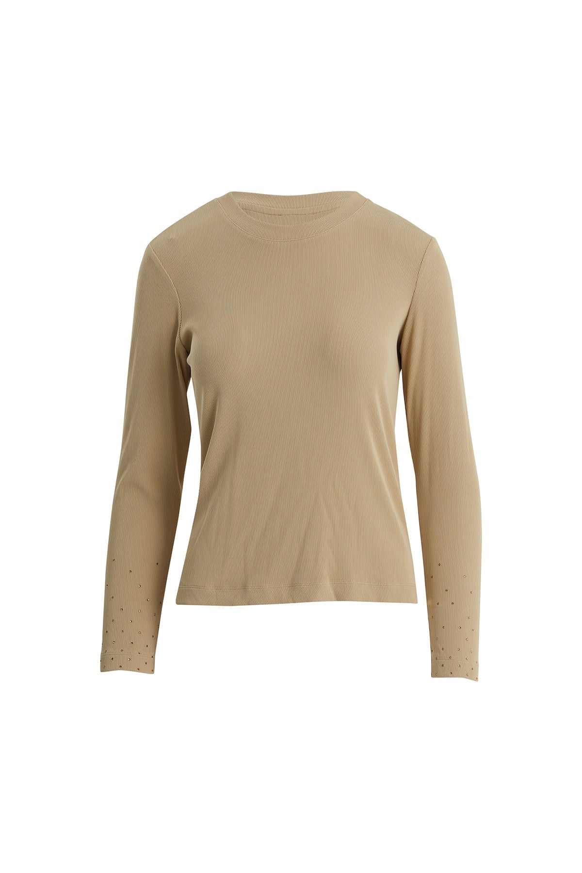 Beige Crystal Appliqué Detail Blouse