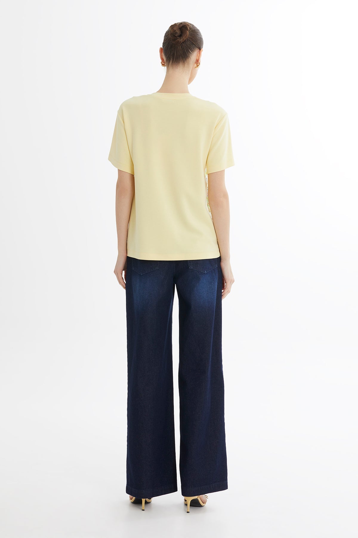 Green Color Embroidery Sequin T-Shirt