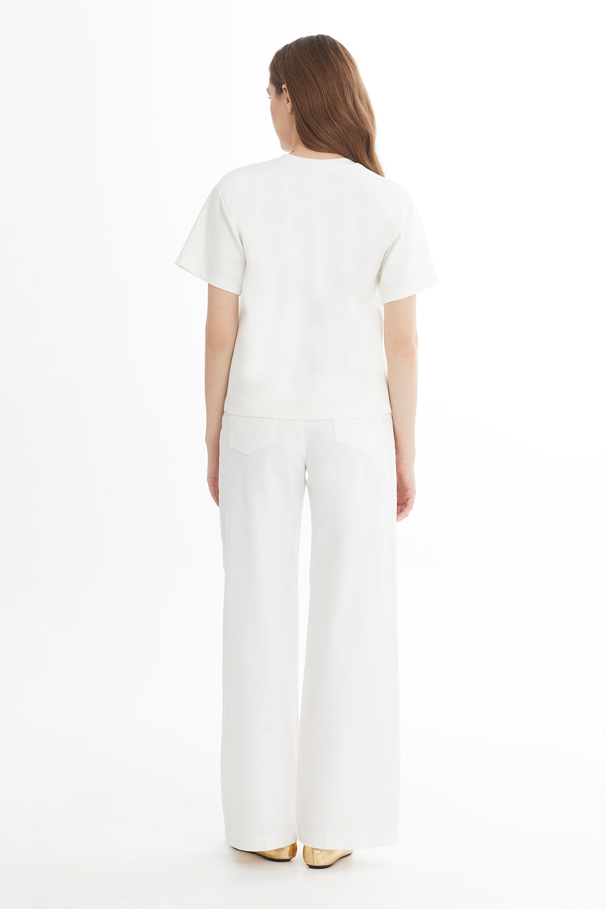 Ecru Canvas Embroidery T-Shirt