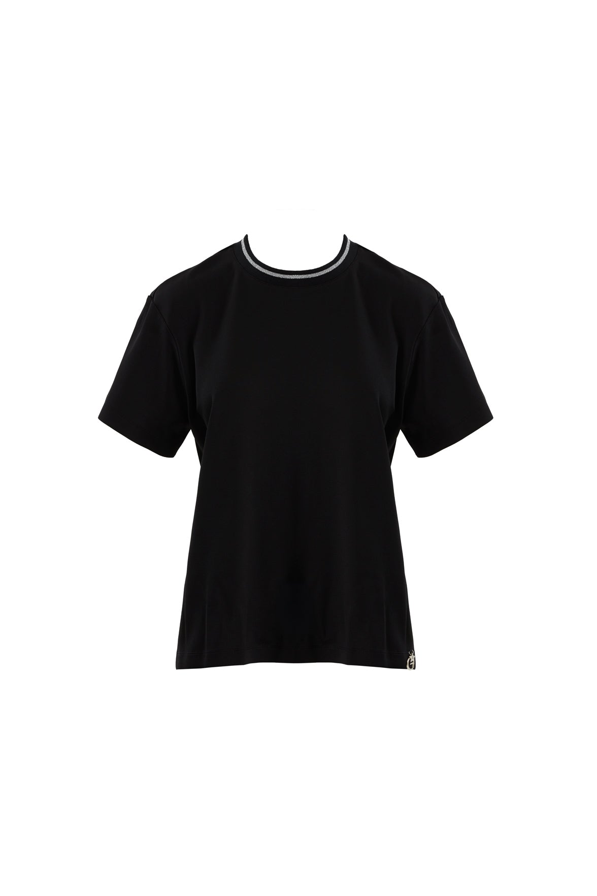 Black Tulle Detail T-Shirt