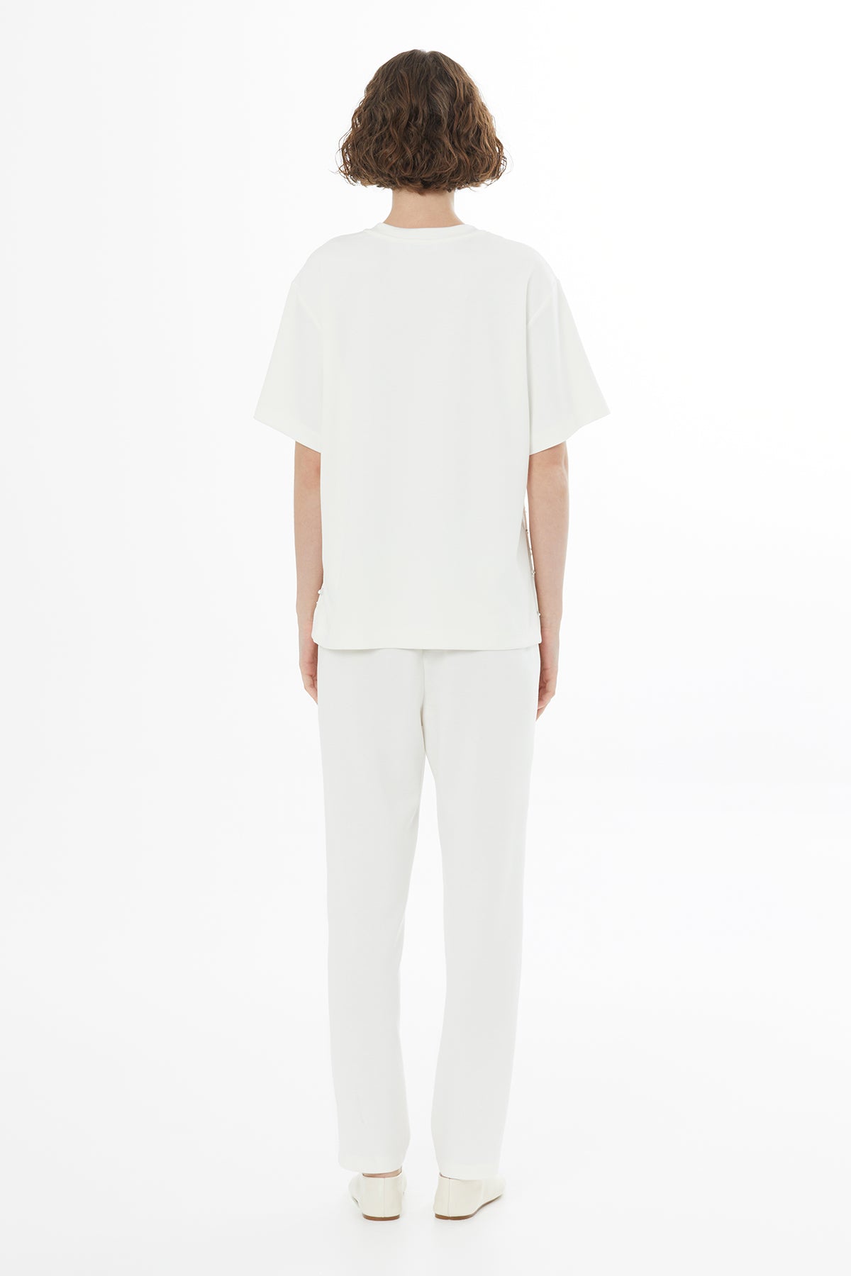 Ecru Embroidered Detail T-Shirt