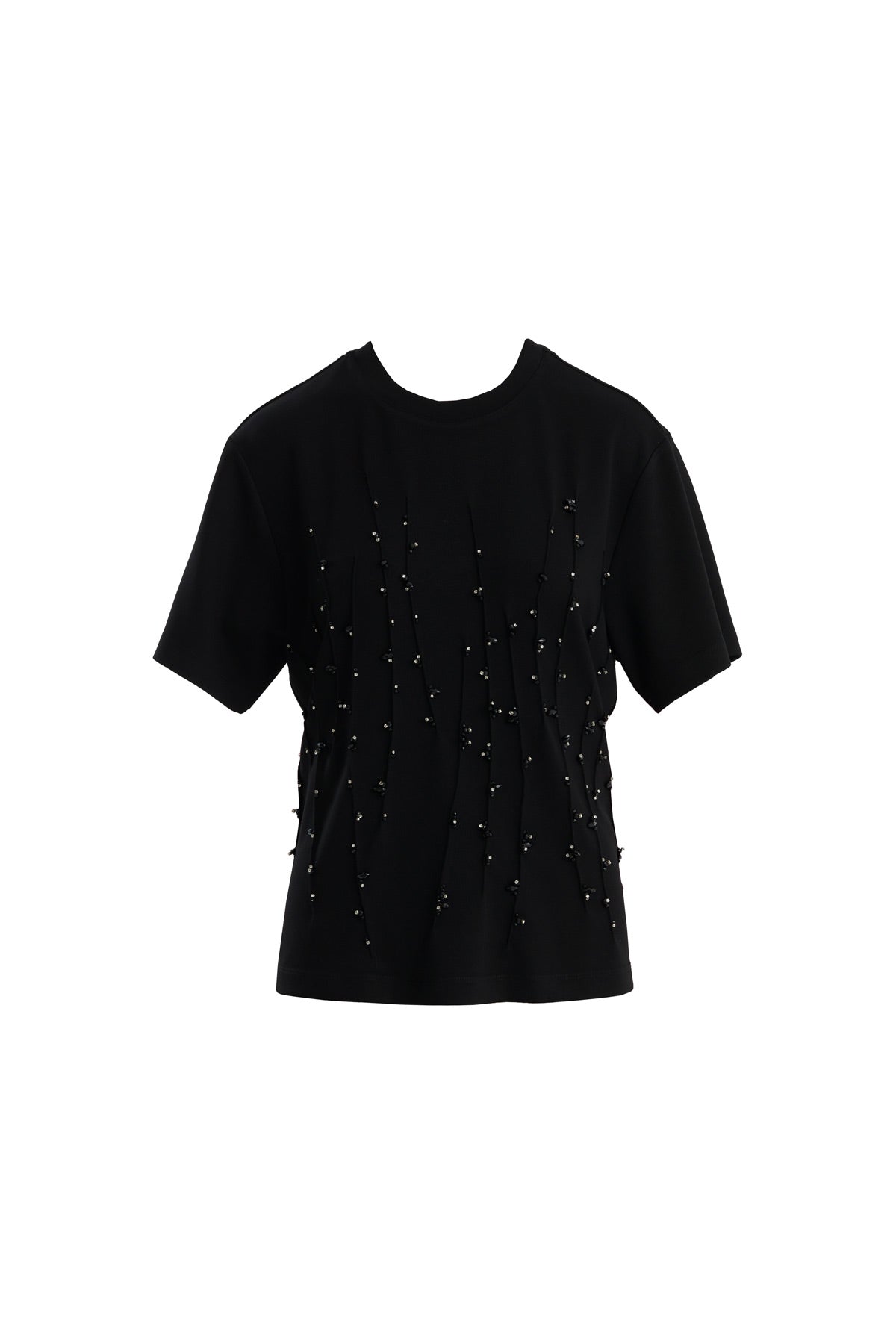 Black Embroidered Detail T-Shirt