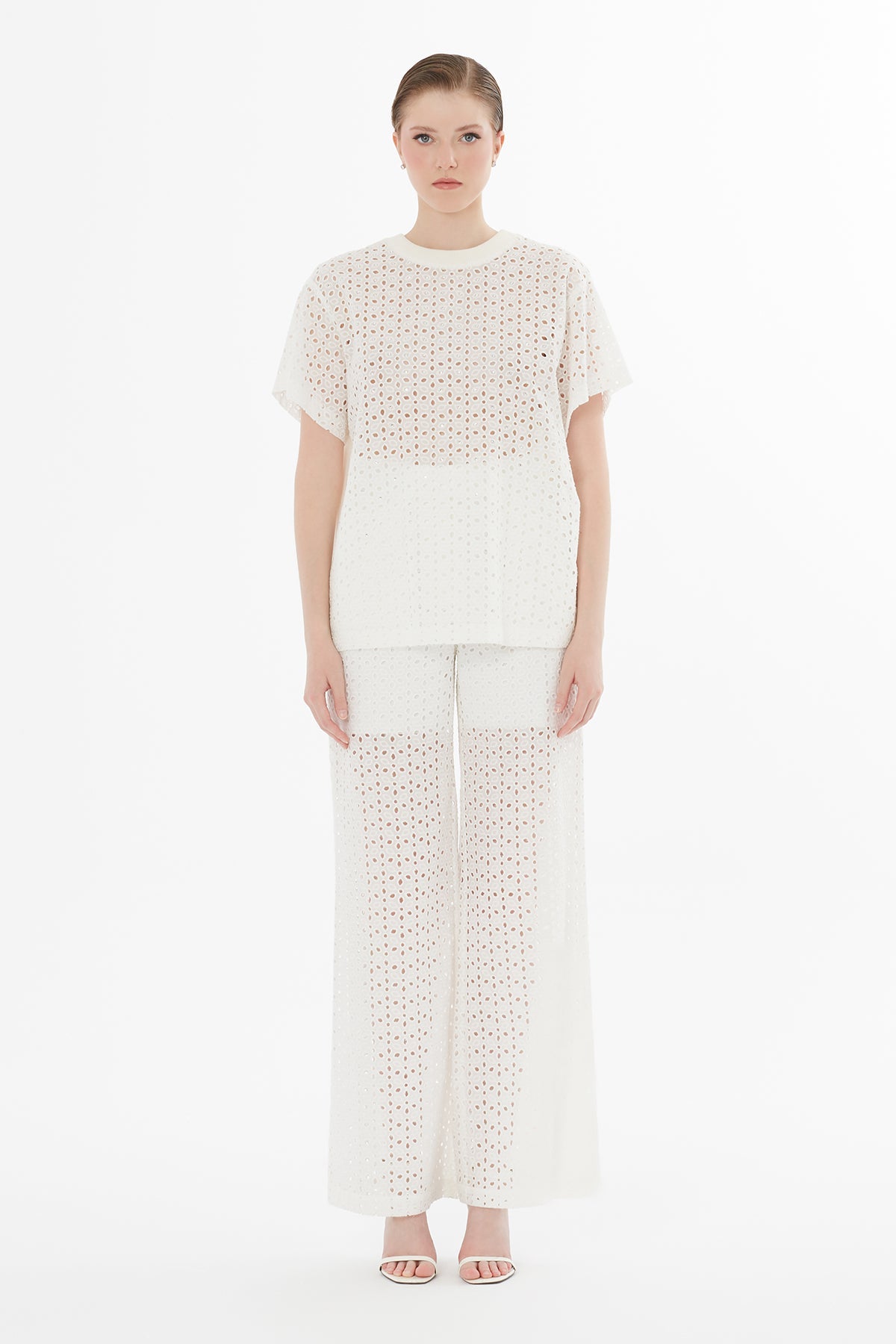 Ecru Crystal Print T-Shirt