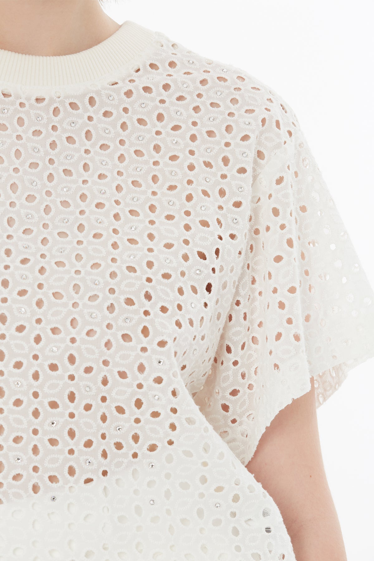 Ecru Crystal Print T-Shirt
