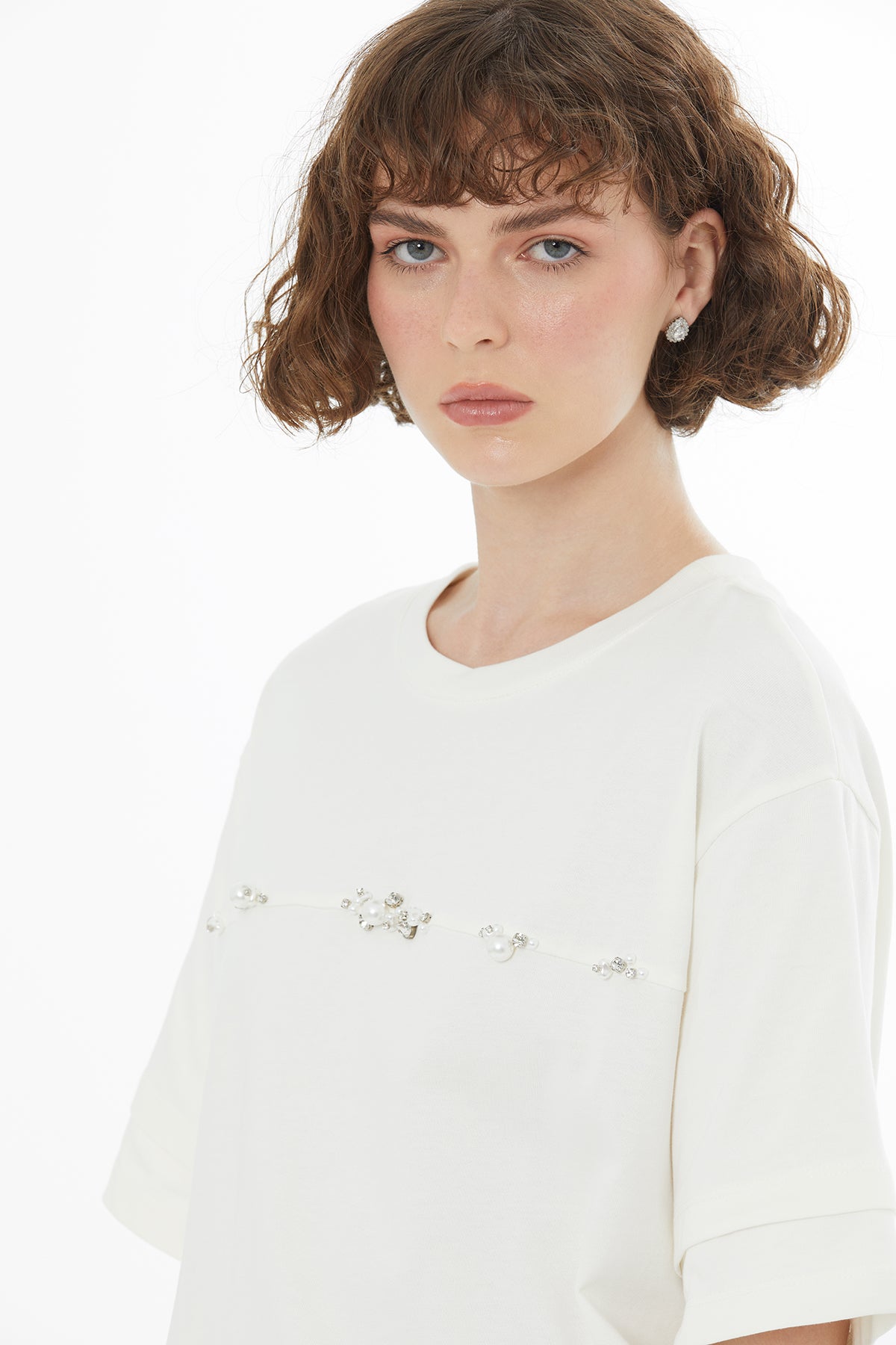 Ecru Accessory Detail T-Shirt