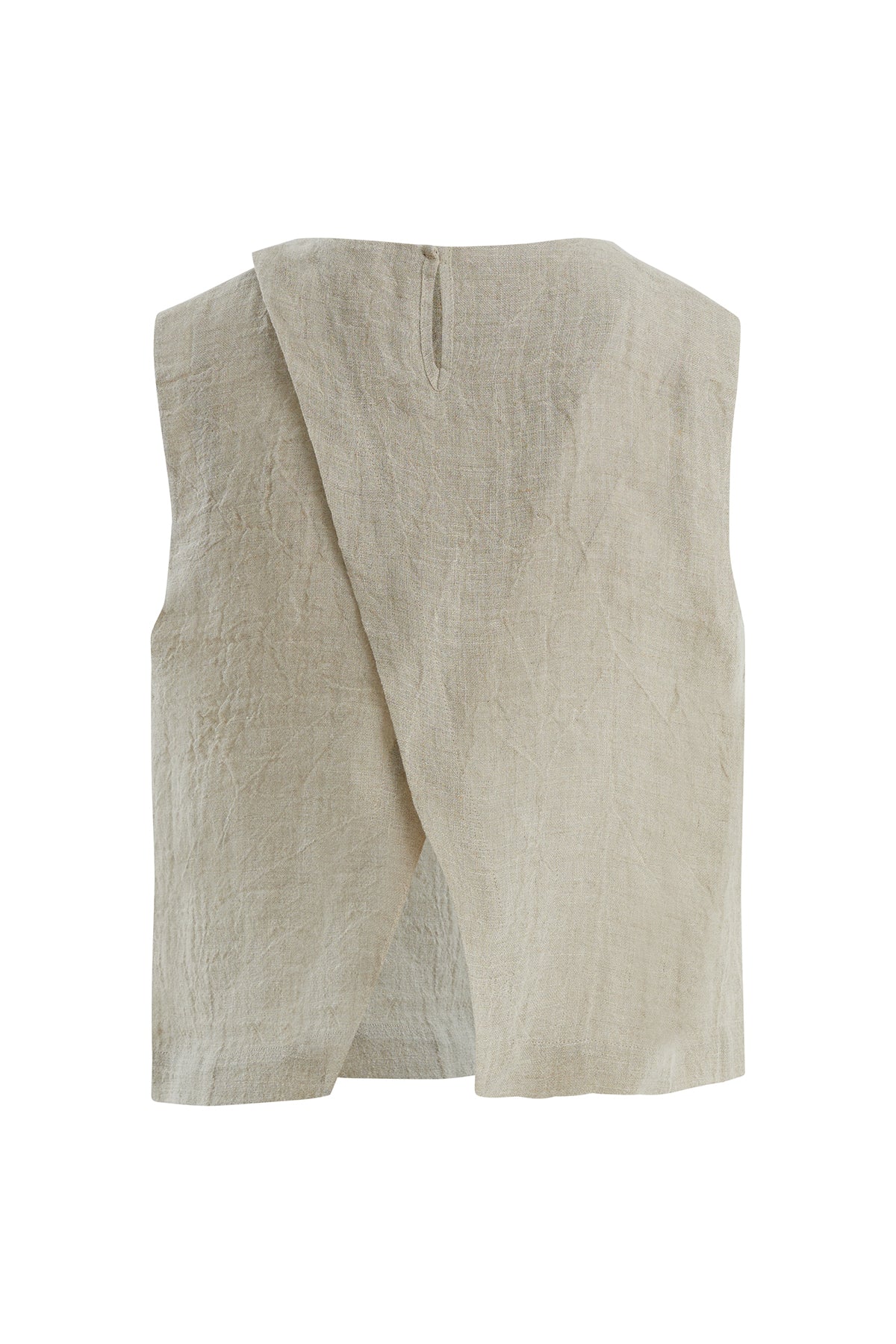 Beige Asymmetric Button Blouse